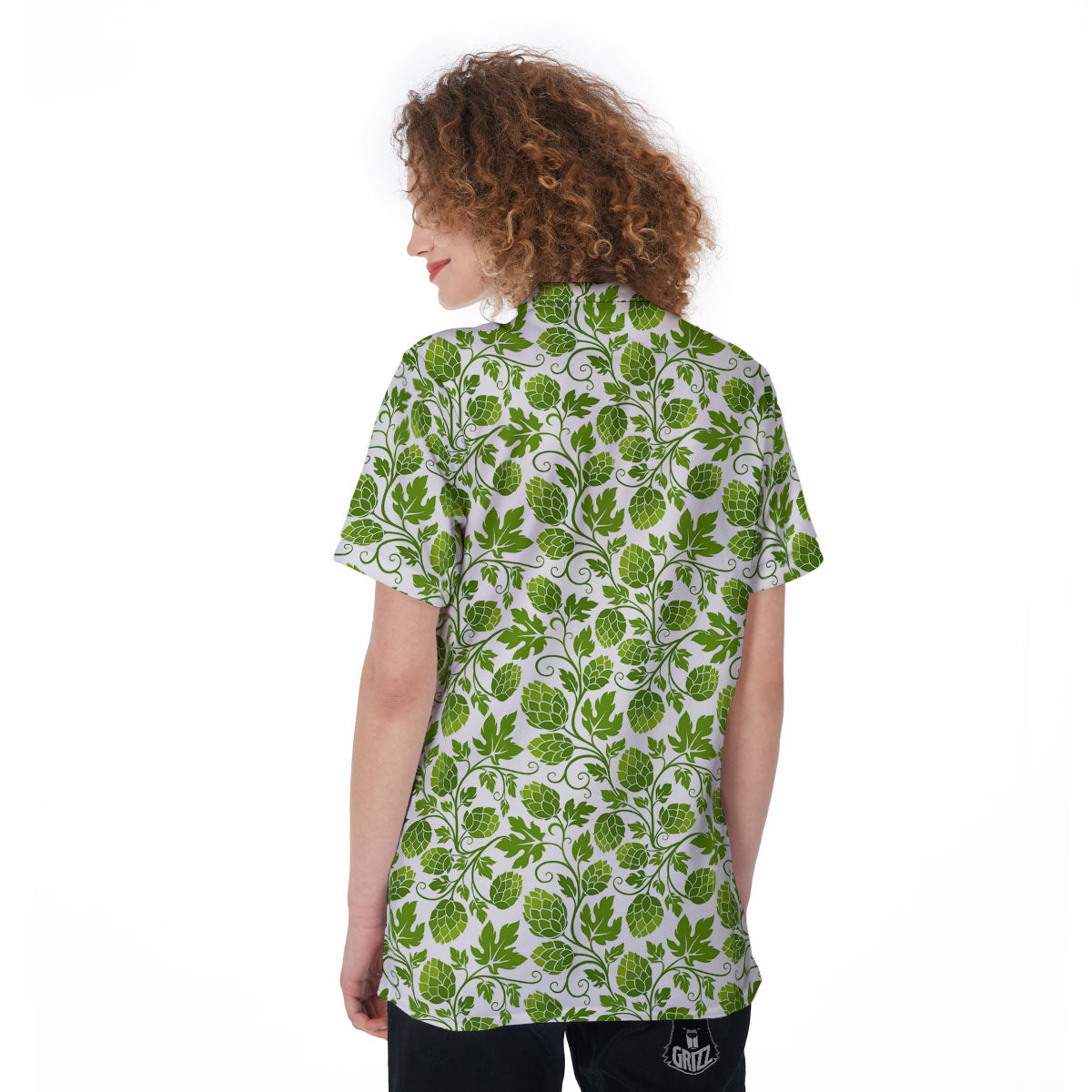 Hop Cone Cartoon Print Pattern Women's Golf Shirts-grizzshop