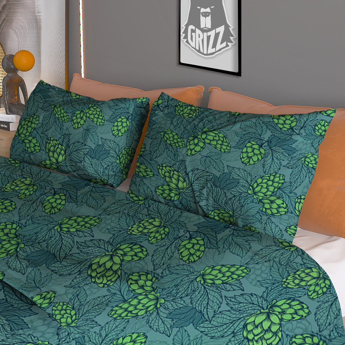 Hop Cone Cute Print Pattern Duvet Cover Bedding Set