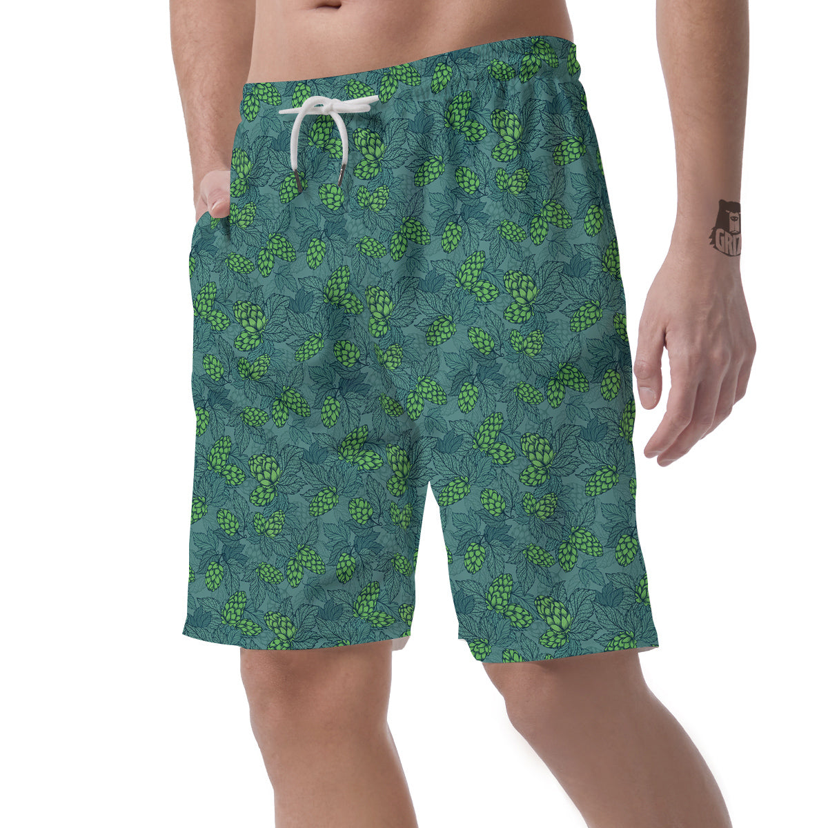 Hop Cone Cute Print Pattern Men's Shorts-grizzshop