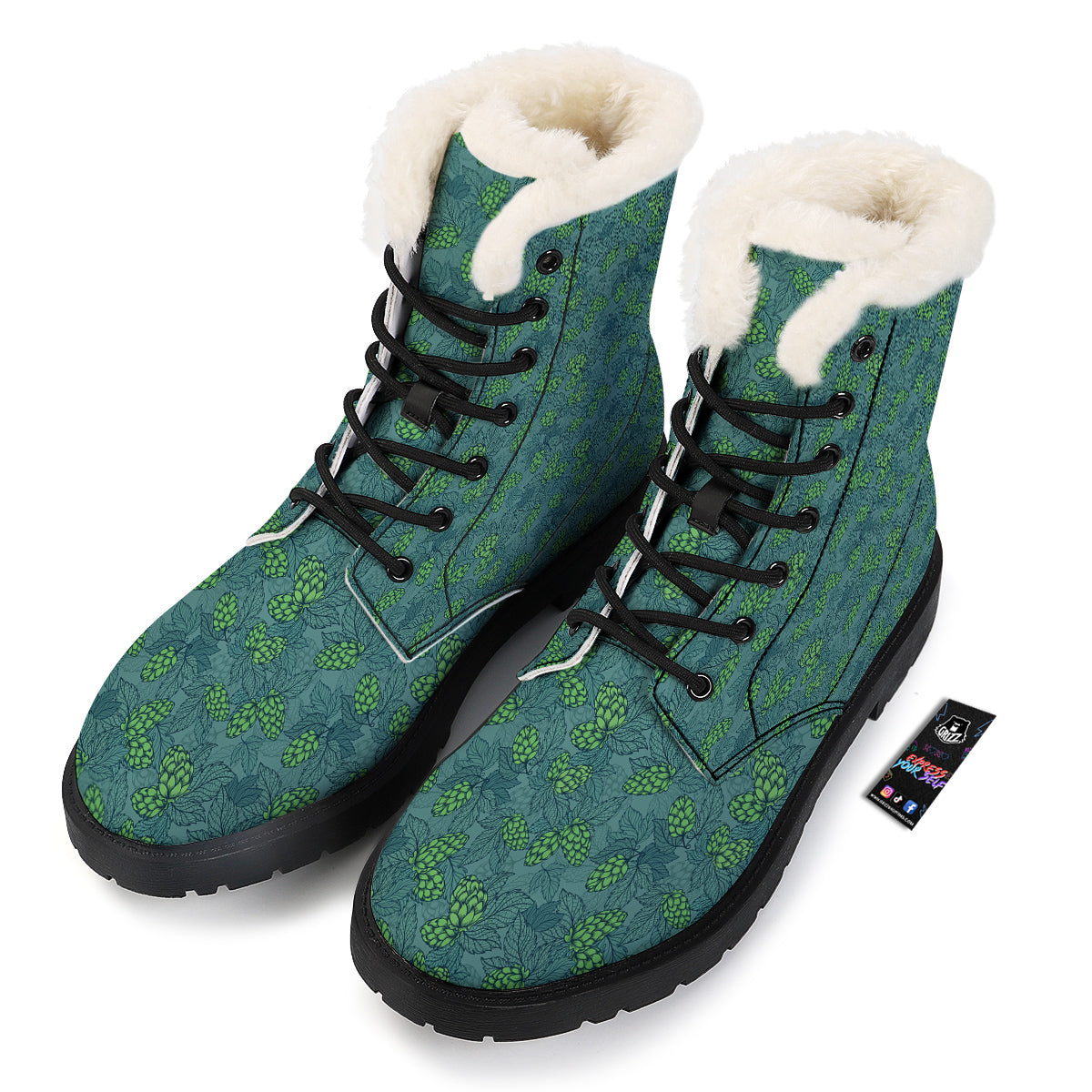 Hop Cone Cute Print Pattern Winter Boots-grizzshop