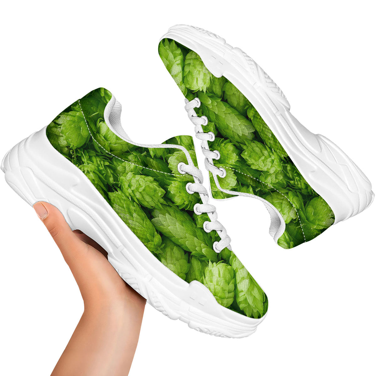 Hop Cone Fresh Print White Chunky Shoes-grizzshop