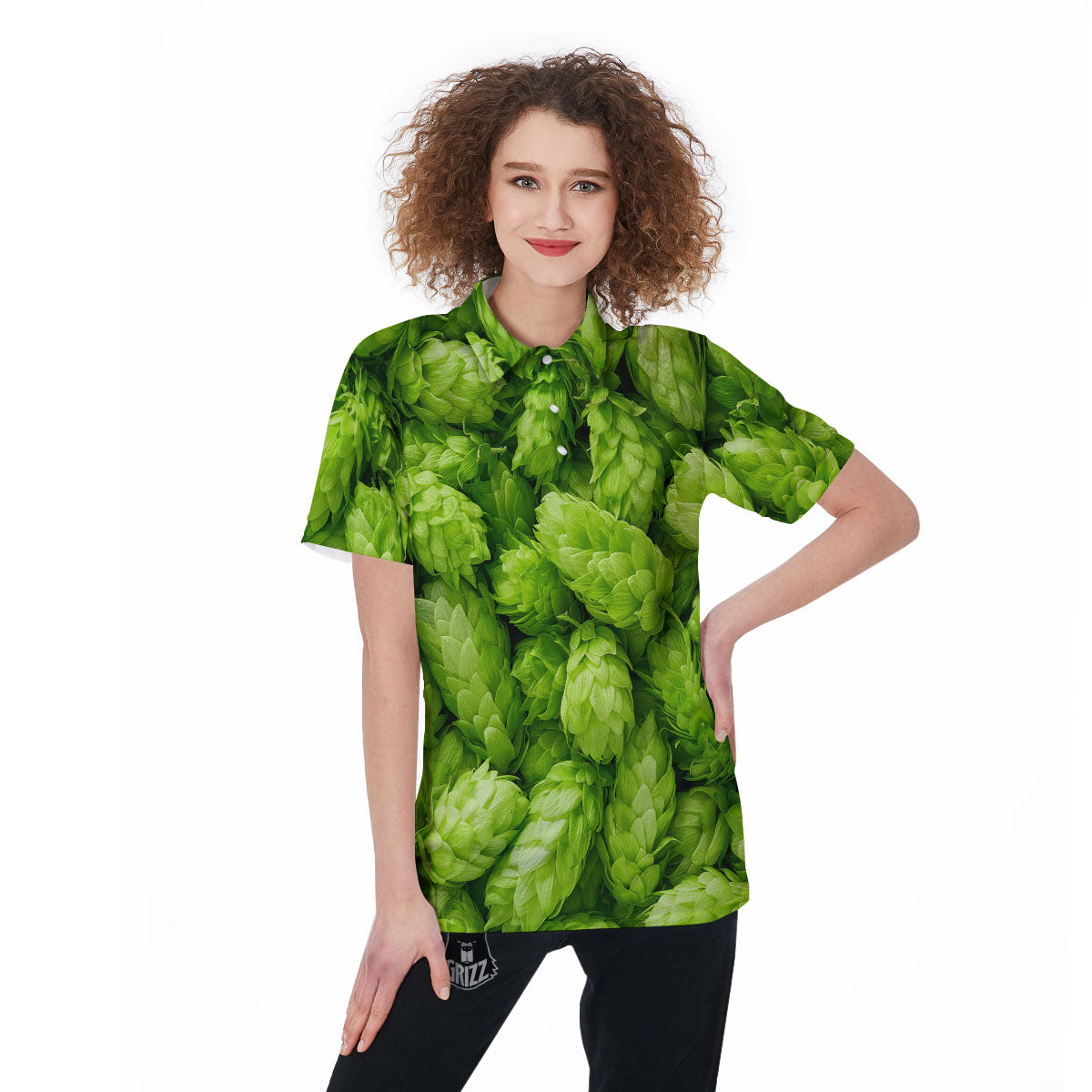 Hop Cone Fresh Print Women's Golf Shirts-grizzshop