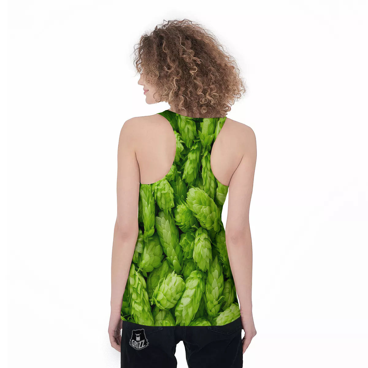 Hop Cone Fresh Print Women's Racerback Tank Top-grizzshop
