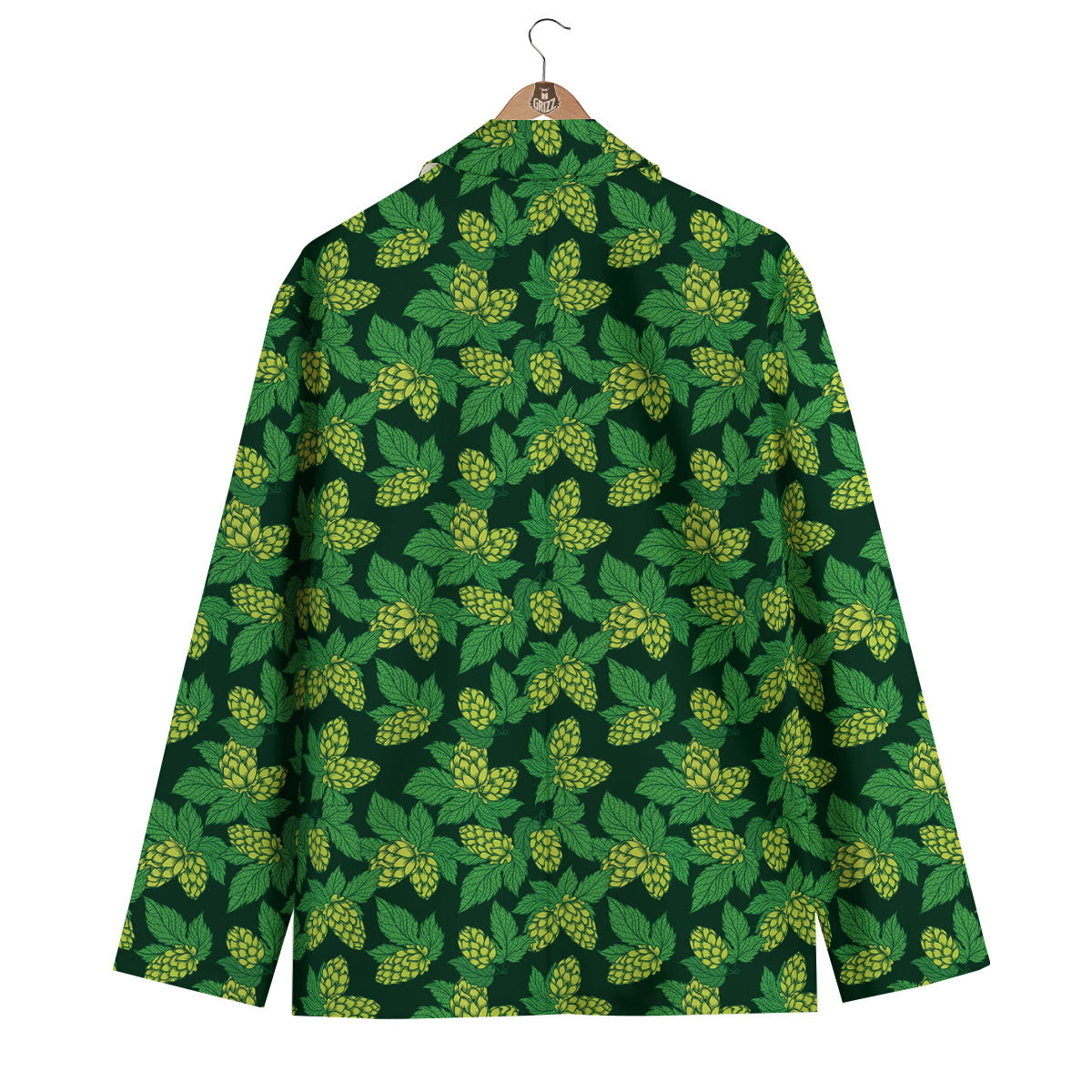 Hop Cone Green Print Pattern Men's Blazer-grizzshop