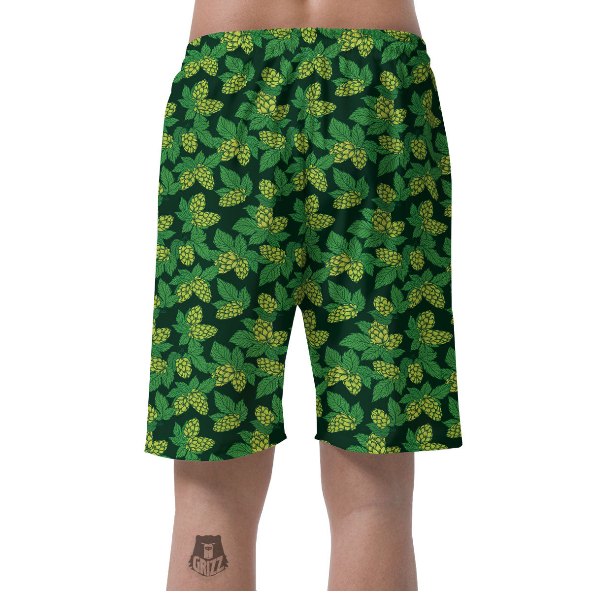 Hop Cone Green Print Pattern Men's Shorts-grizzshop