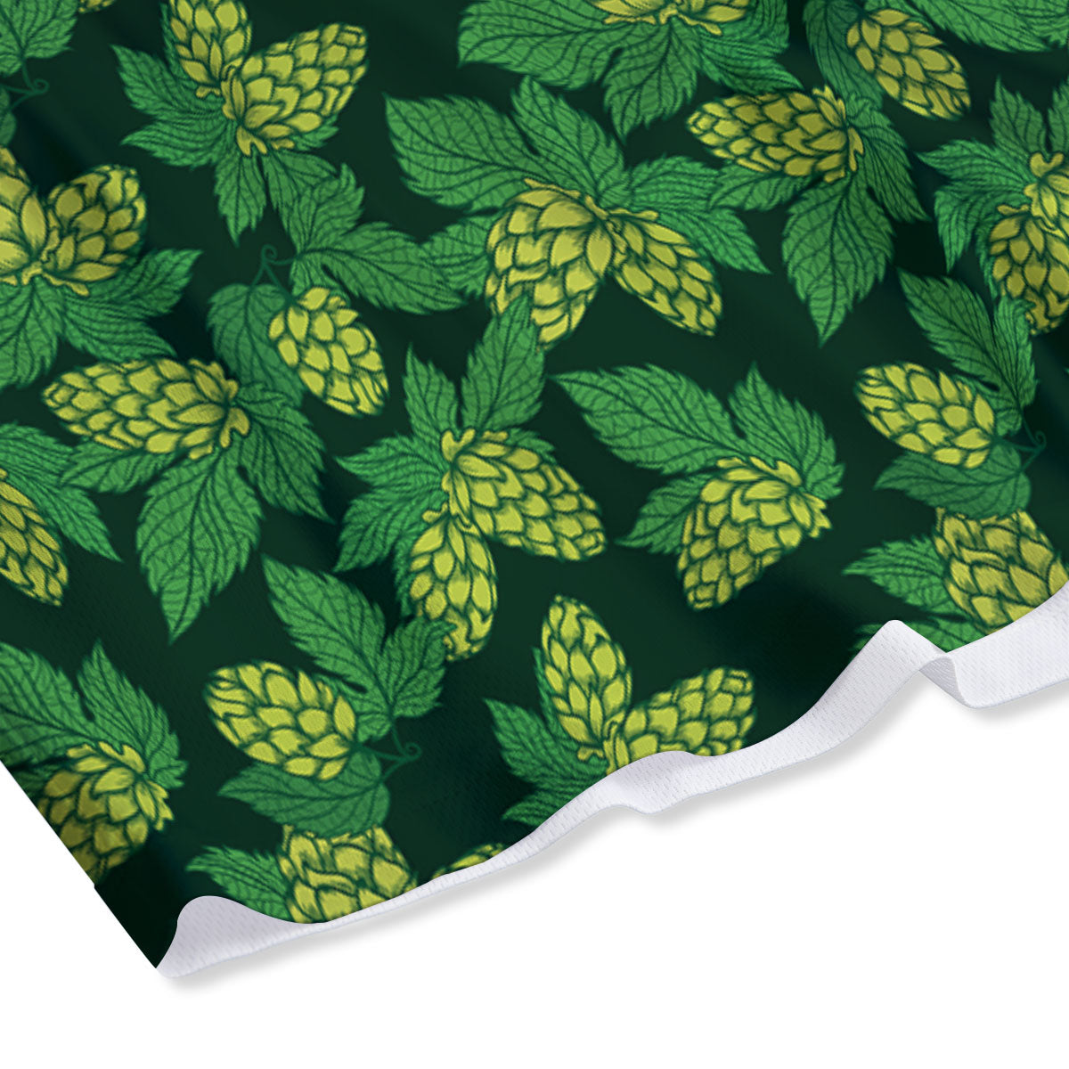 Hop Cone Green Print Pattern Mesh Shorts