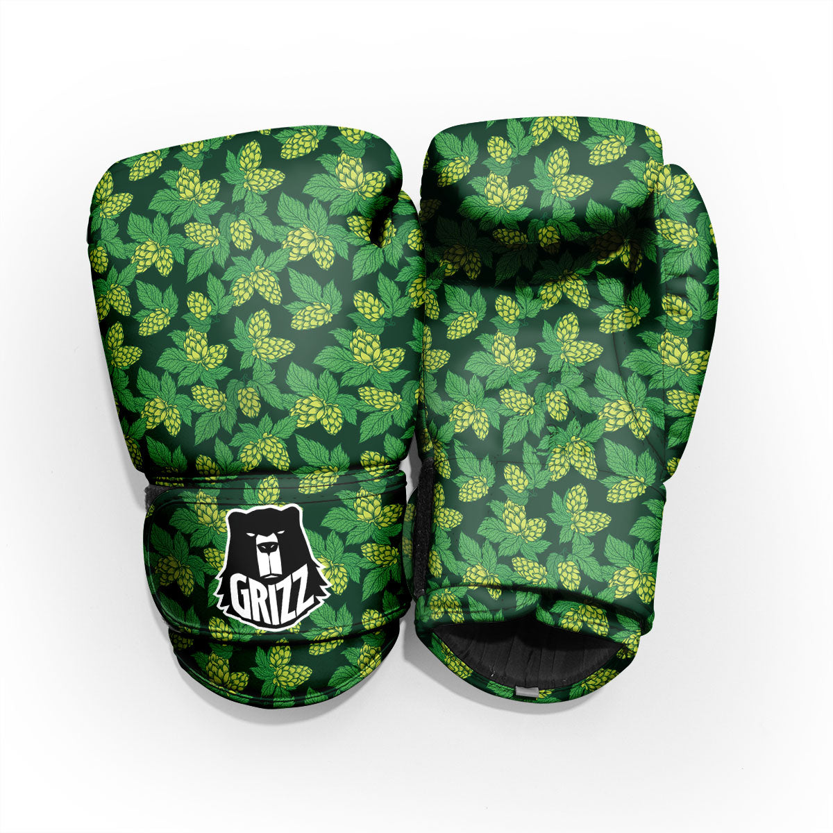 Hop Cone Green Print Pattern Pro Boxing Glove