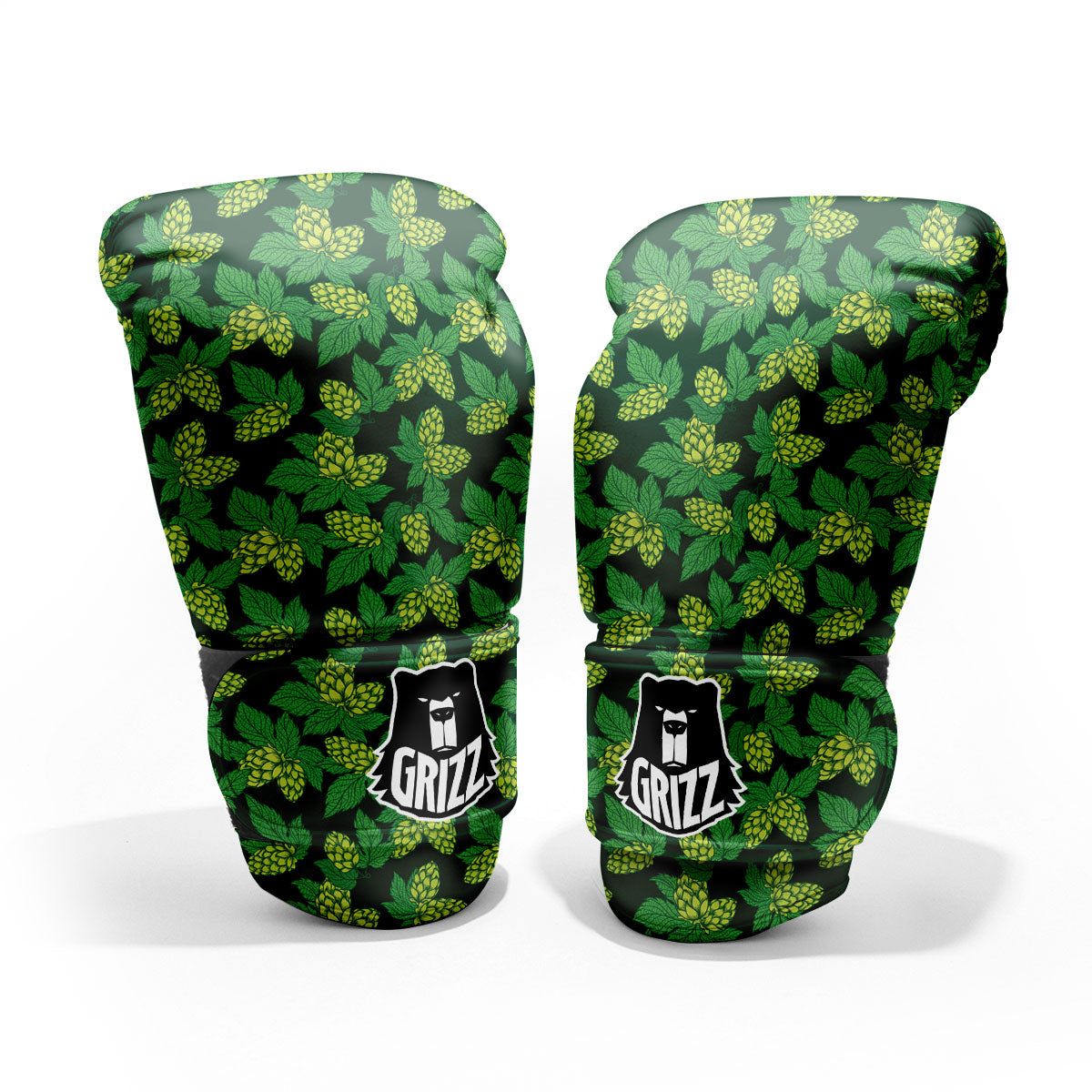 Hop Cone Green Print Pattern Pro Boxing Glove