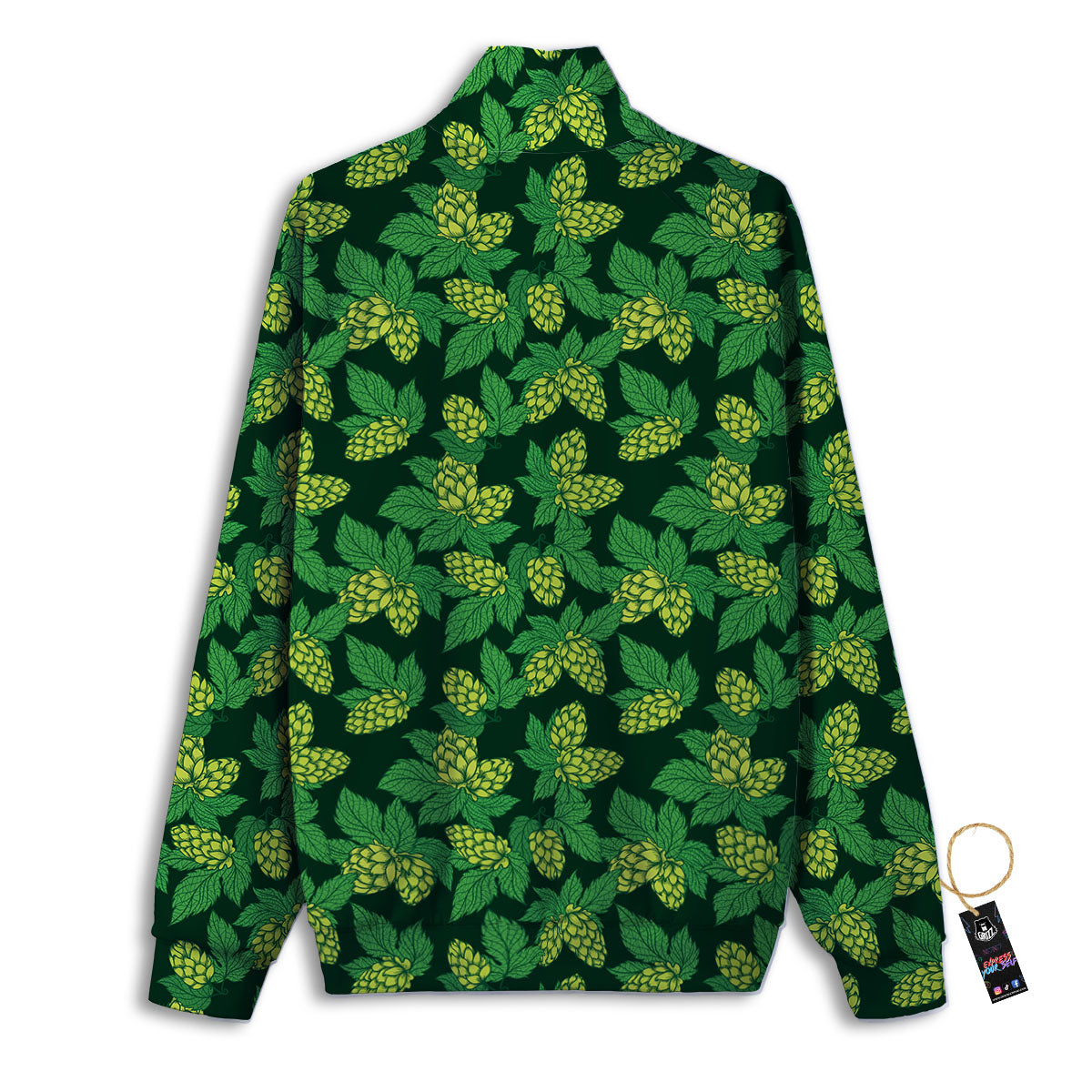 Hop Cone Green Print Pattern Track Jacket-grizzshop
