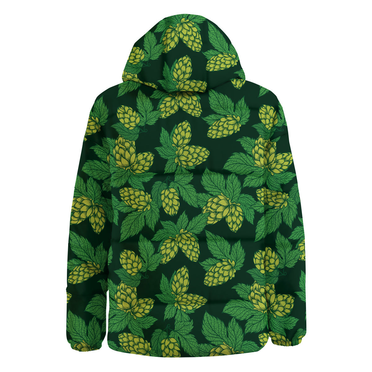 Hop Cone Vintage Print Pattern Down Jacket-grizzshop