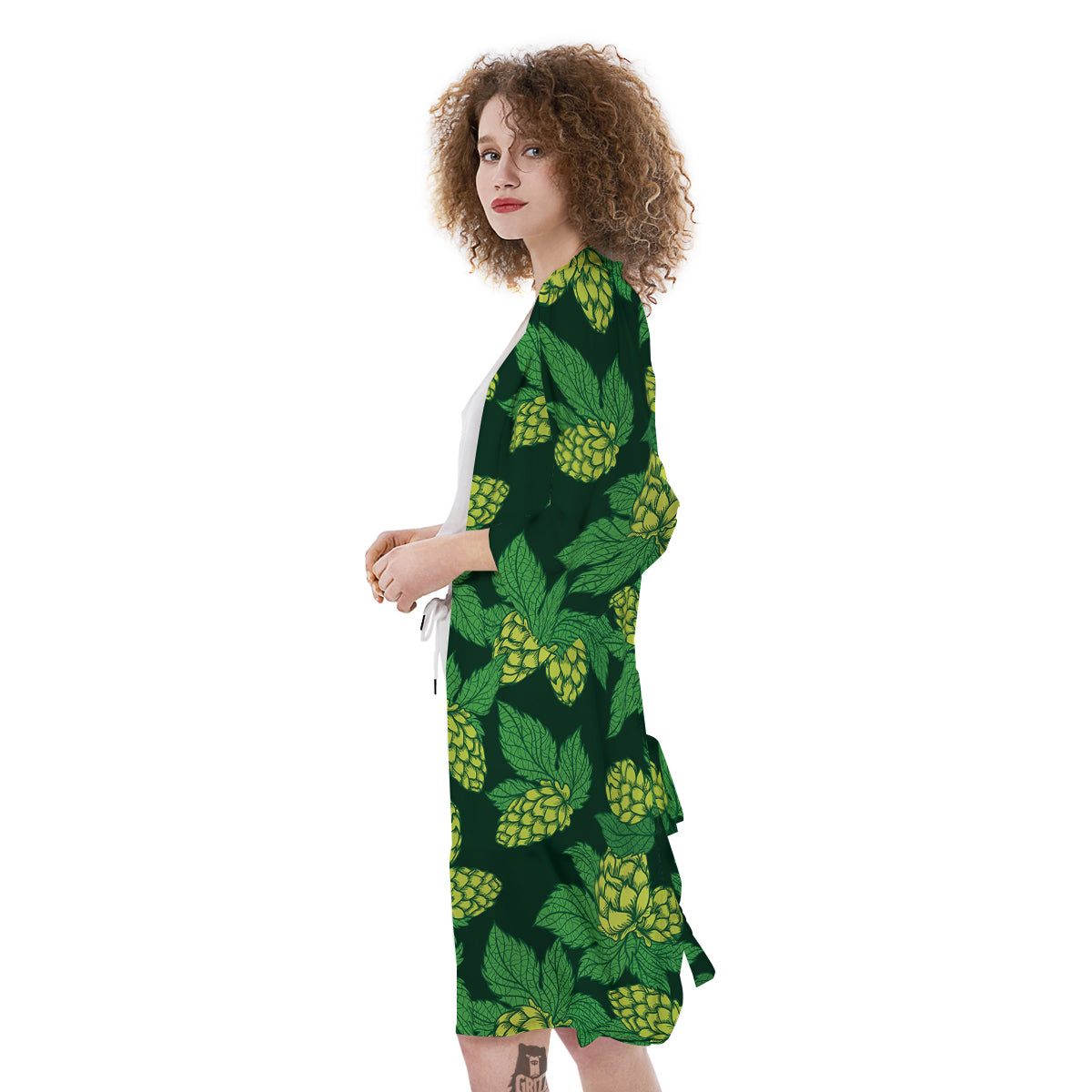 Hop Cone Vintage Print Pattern Kimono-grizzshop
