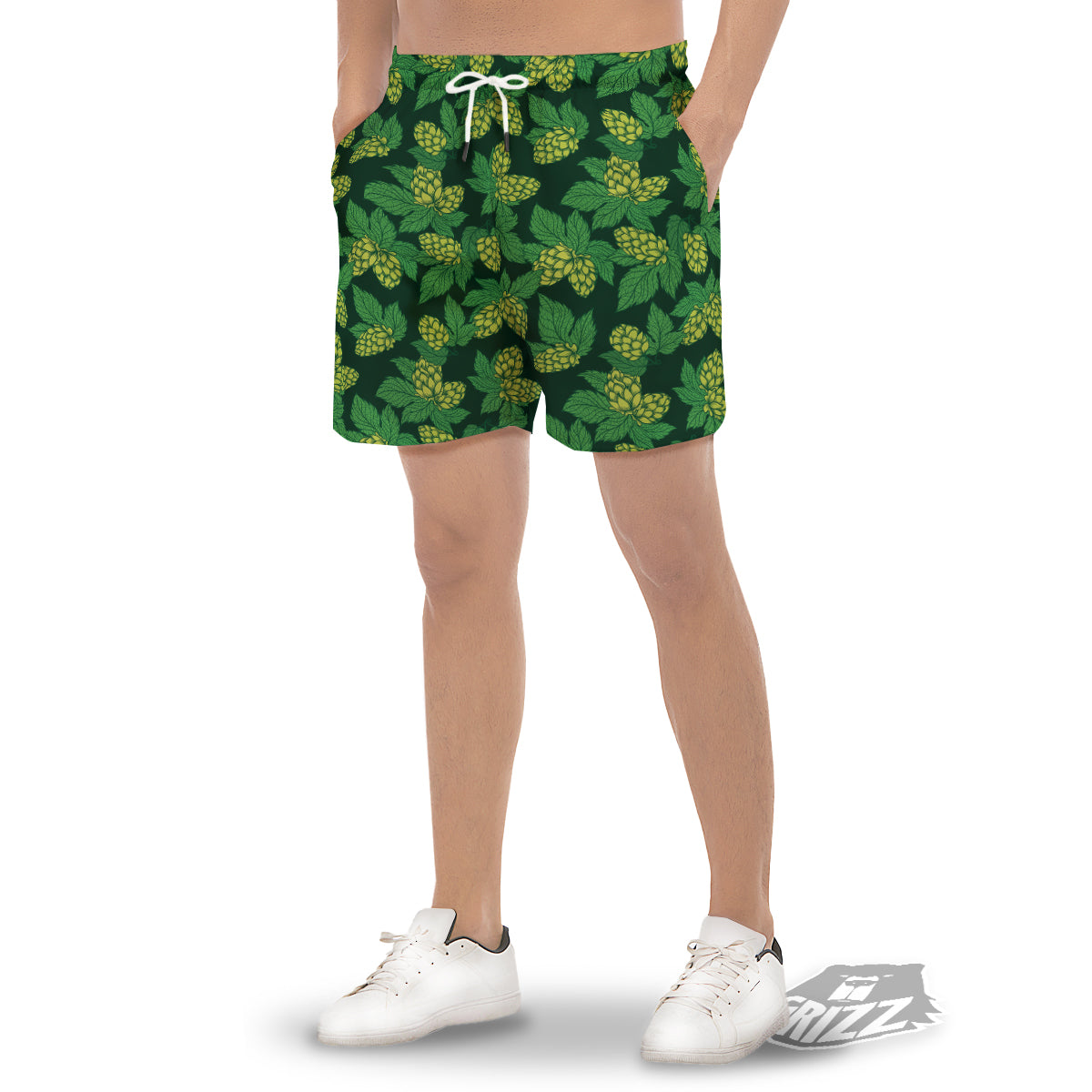 Hop Cone Vintage Print Pattern Men's Gym Shorts-grizzshop