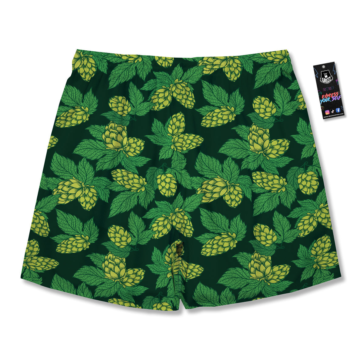 Hop Cone Vintage Print Pattern Men's Running Shorts-grizzshop