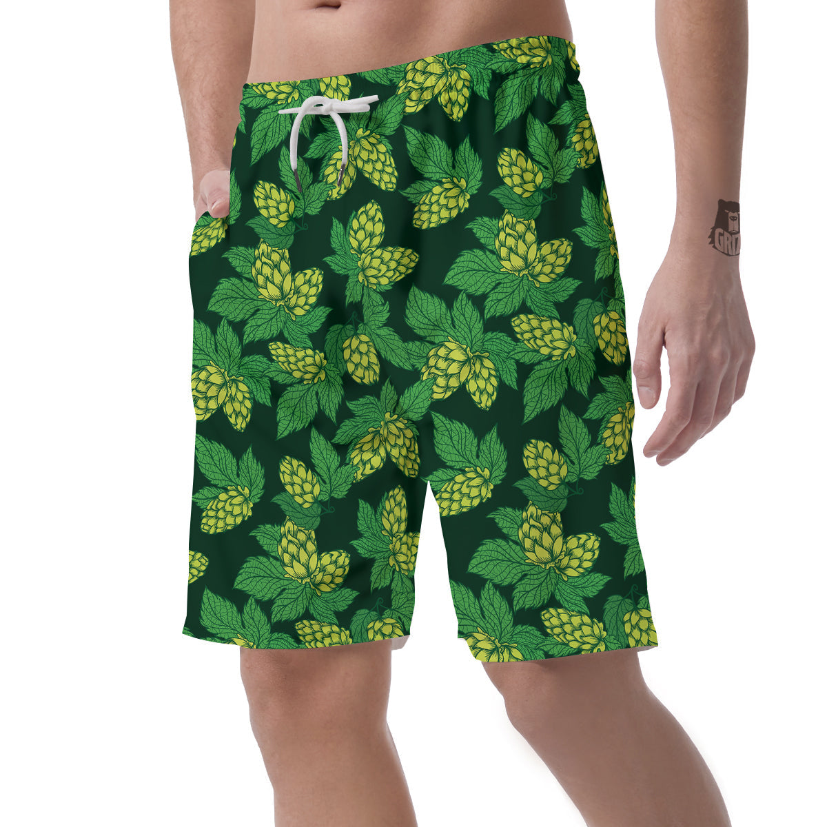 Hop Cone Vintage Print Pattern Men's Shorts-grizzshop