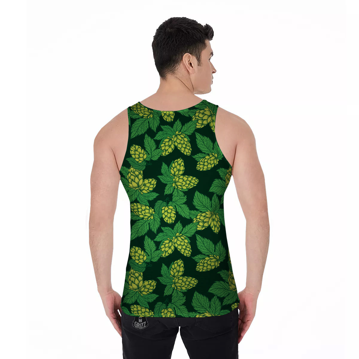 Hop Cone Vintage Print Pattern Men's Tank Top-grizzshop