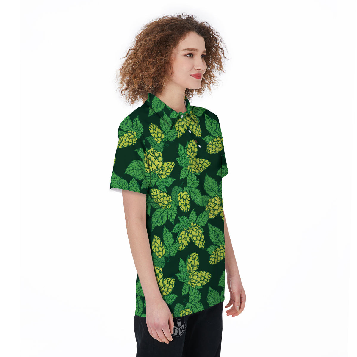 Hop Cone Vintage Print Pattern Women's Golf Shirts-grizzshop