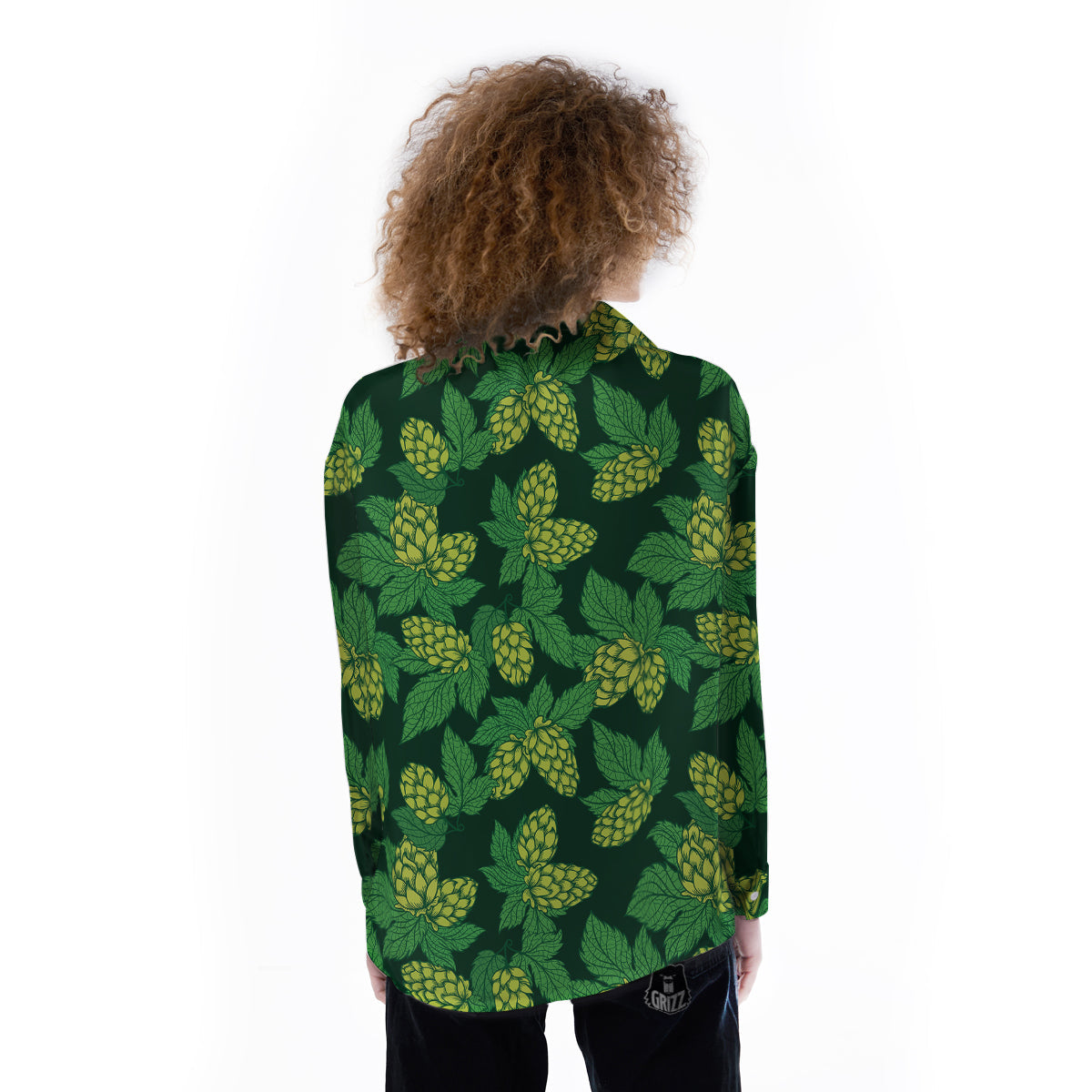 Hop Cone Vintage Print Pattern Women's Long Sleeve Shirts-grizzshop