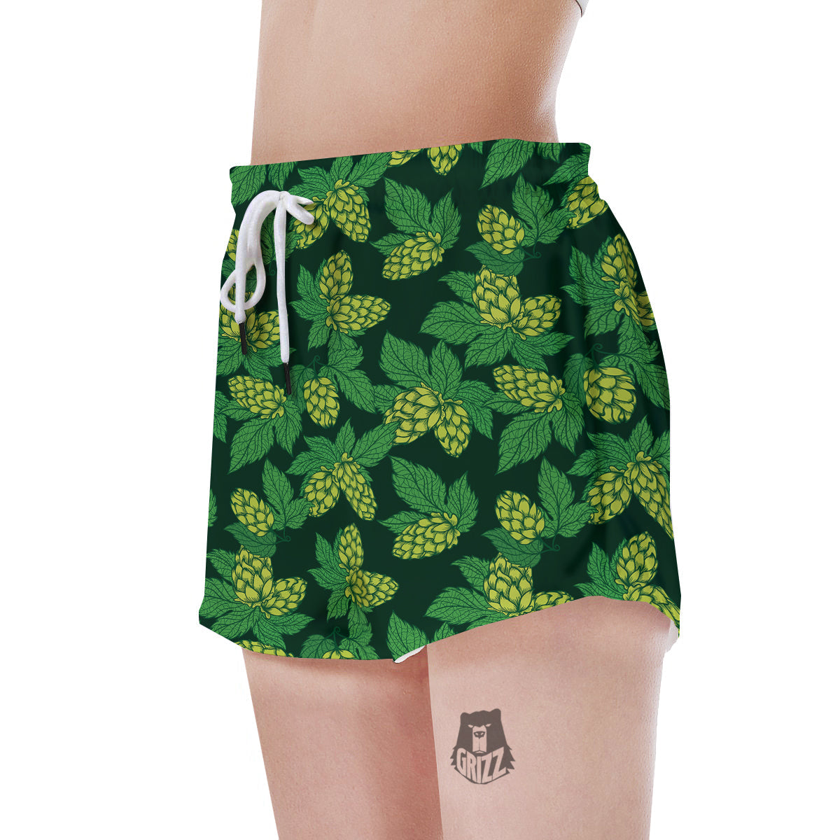 Hop Cone Vintage Print Pattern Women's Shorts-grizzshop