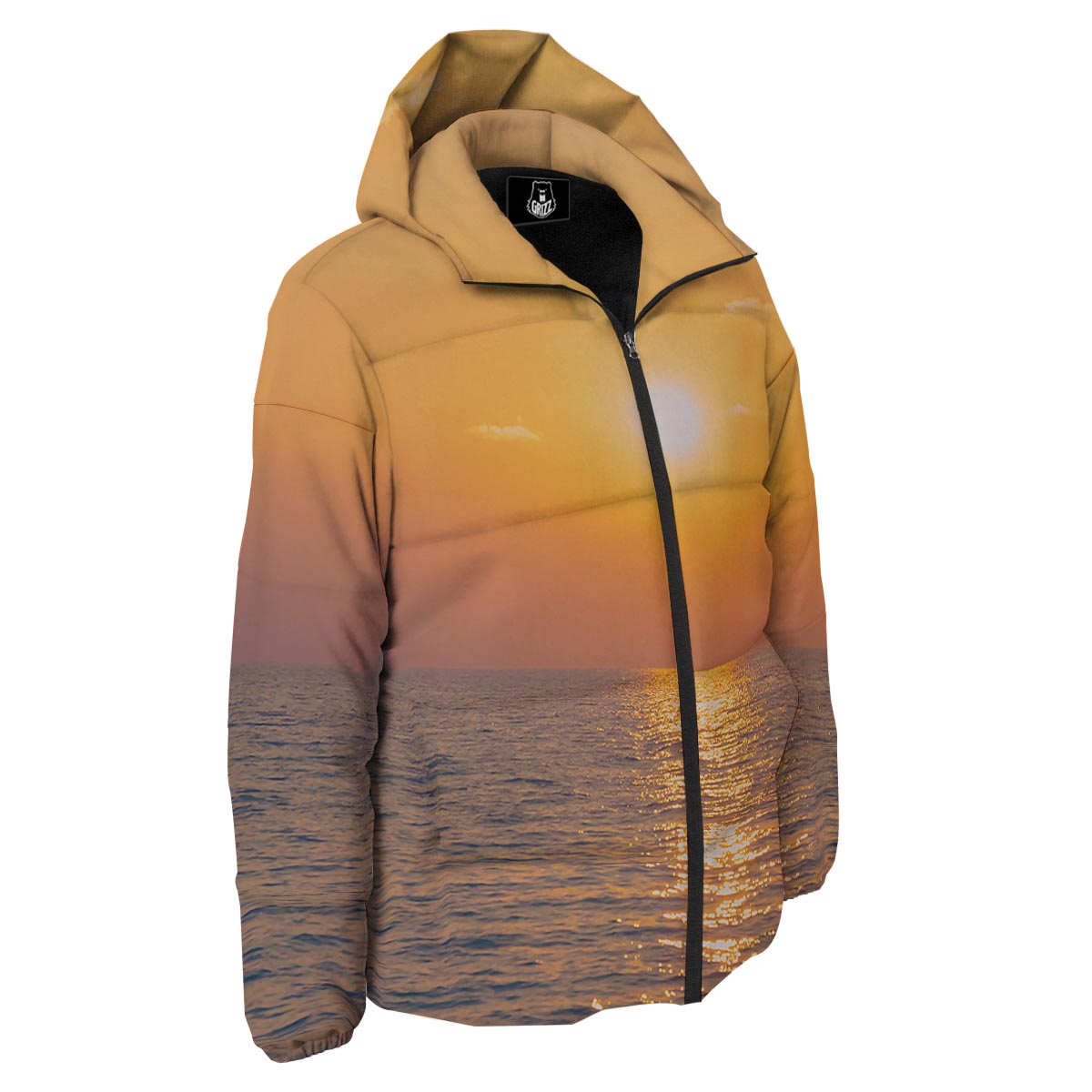 Horizon Sunrise Print Down Jacket-grizzshop