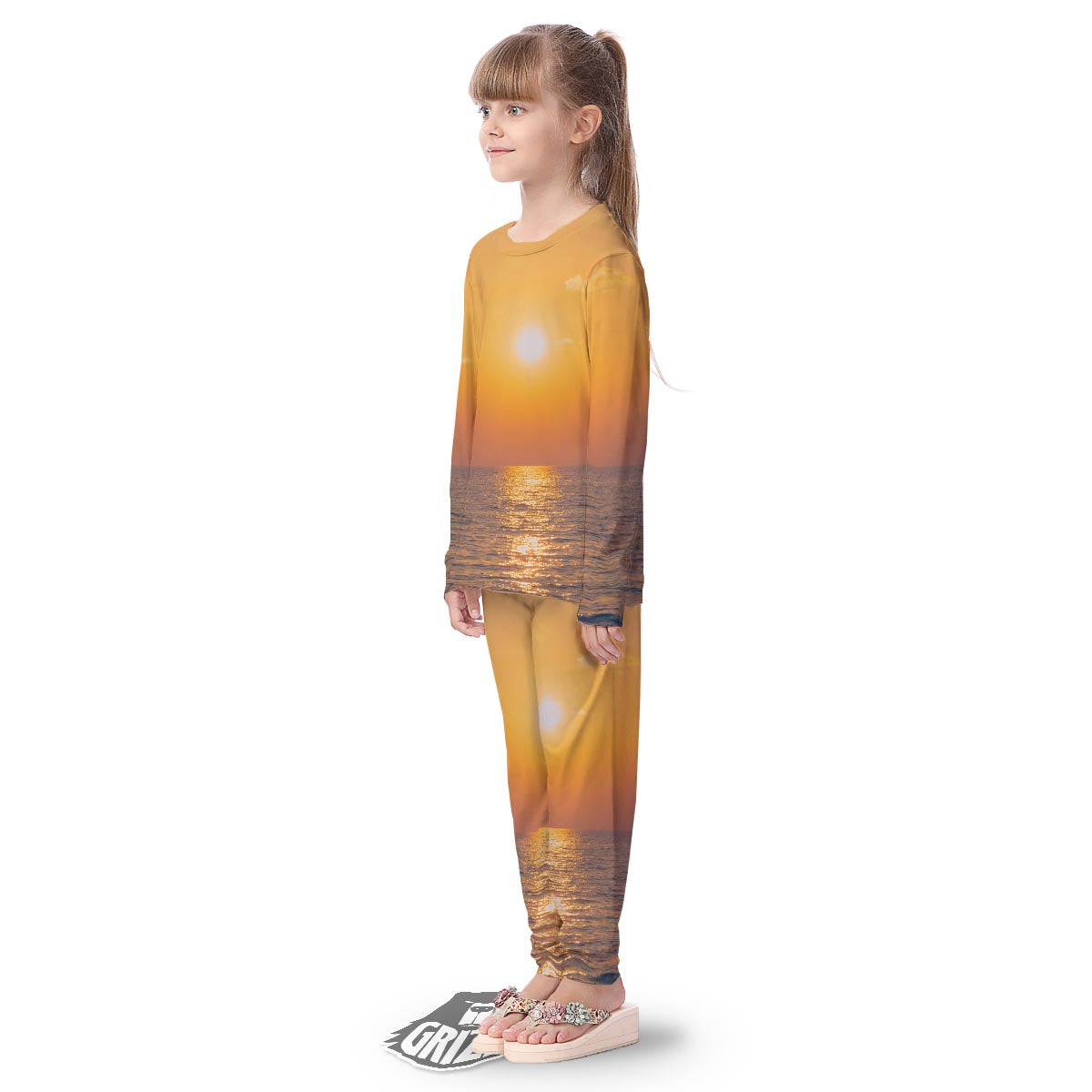 Horizon Sunrise Print Kid's Pajamas-grizzshop