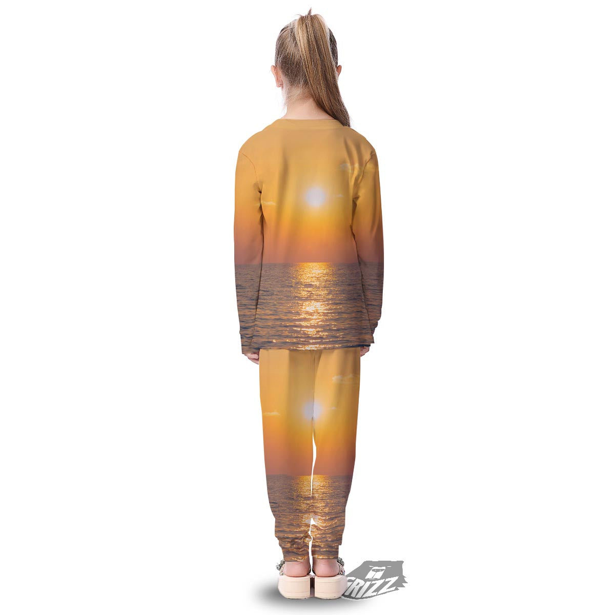 Horizon Sunrise Print Kid's Pajamas-grizzshop