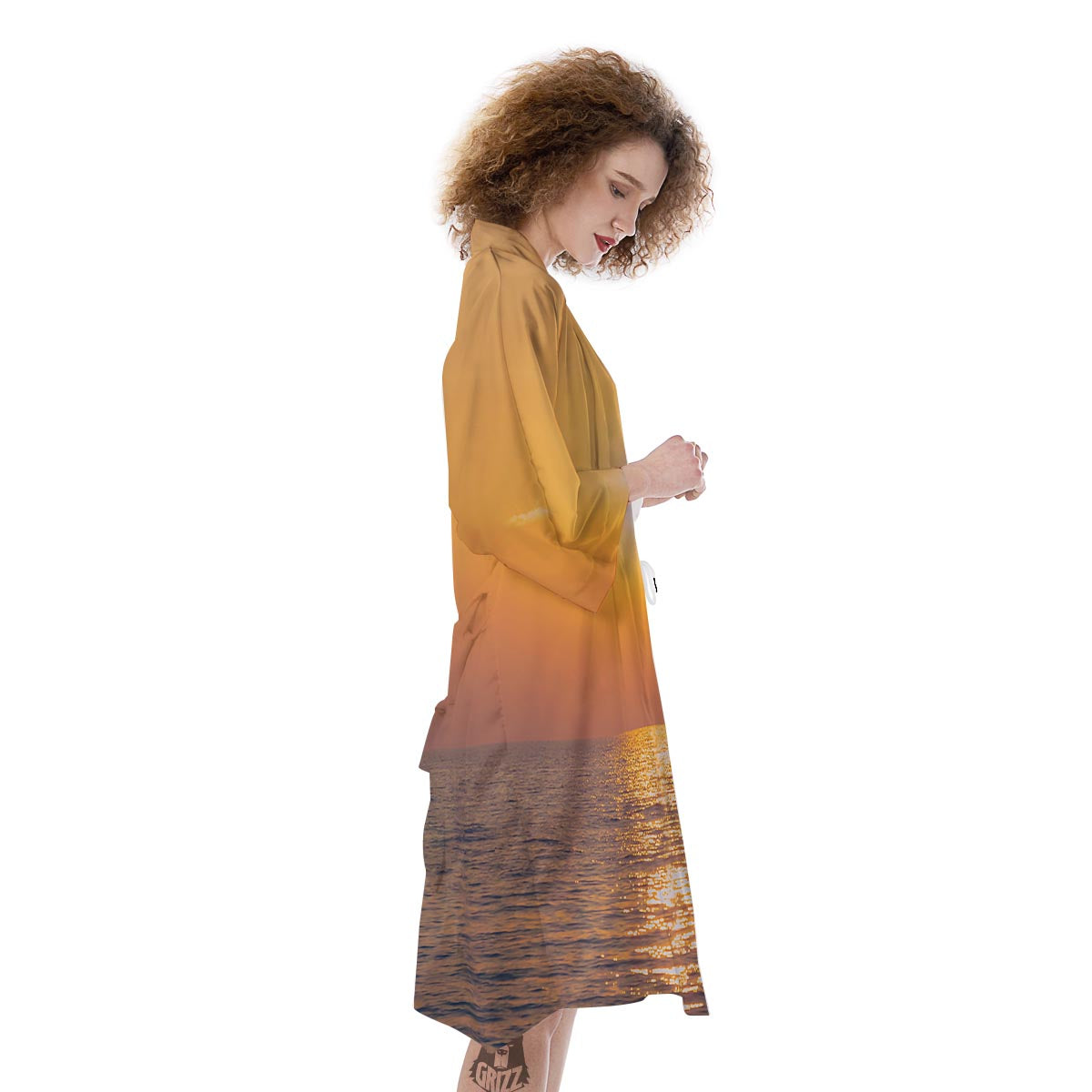 Horizon Sunrise Print Kimono-grizzshop