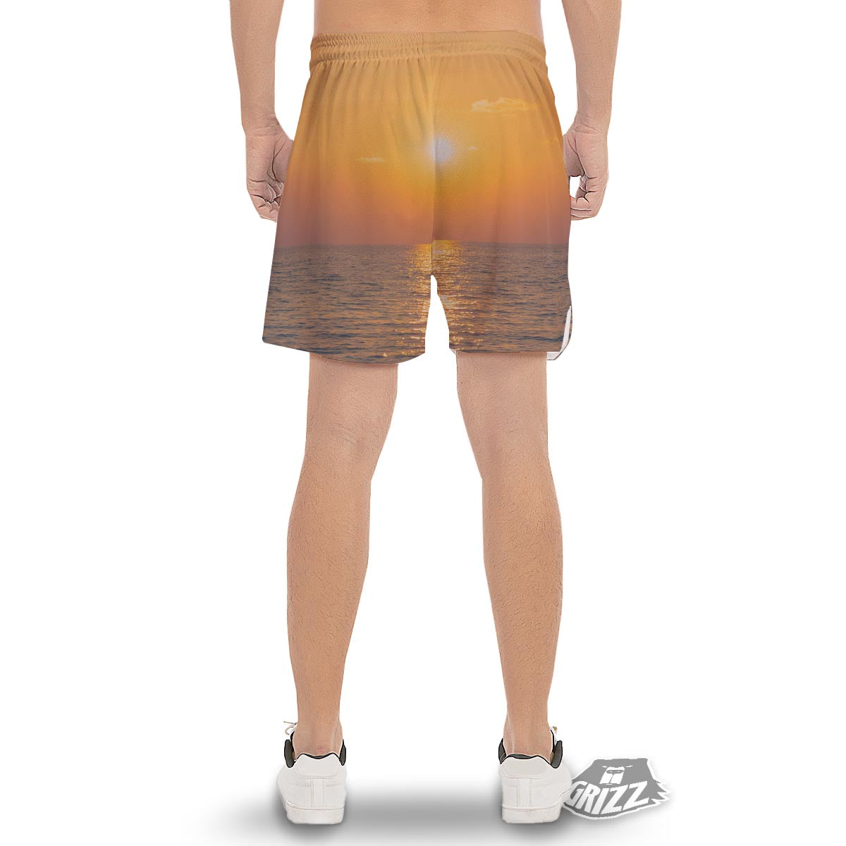Horizon Sunrise Print Men's Gym Shorts-grizzshop