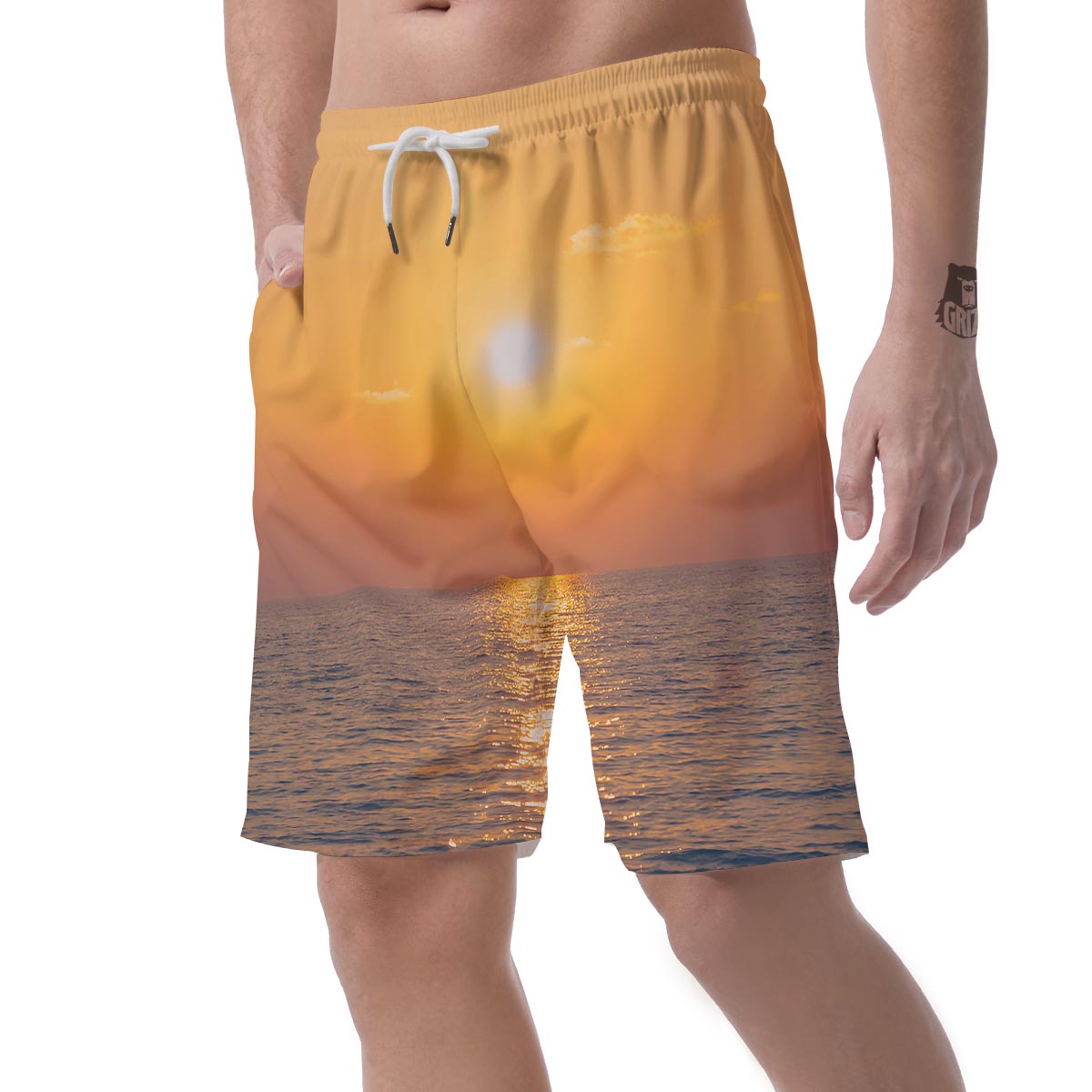 Horizon Sunrise Print Men's Shorts-grizzshop