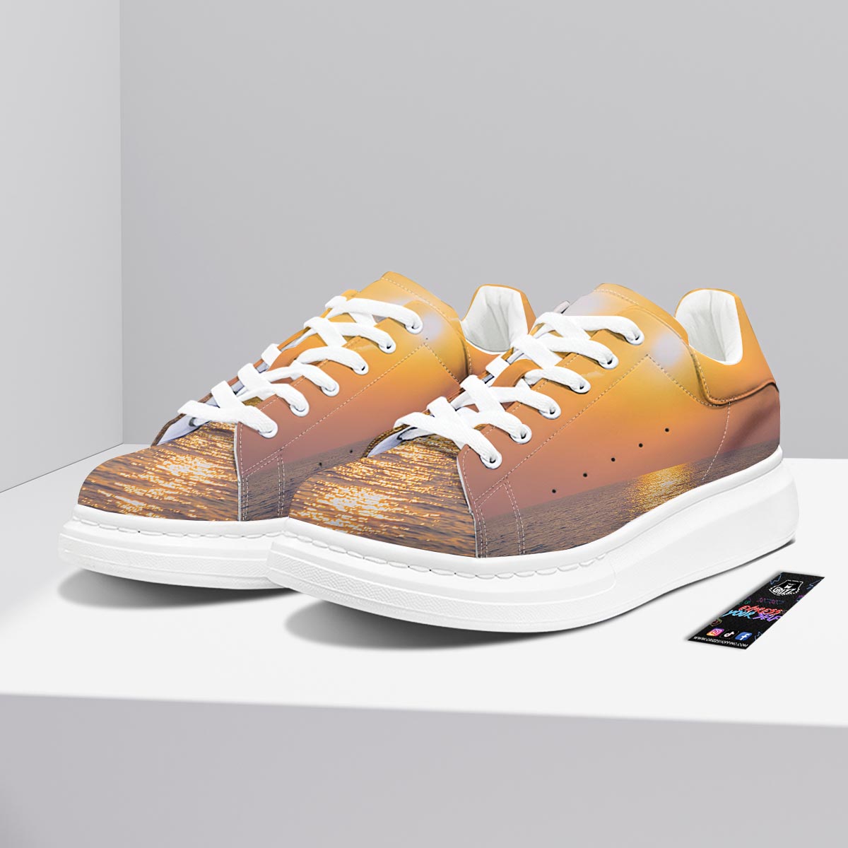 Horizon Sunrise Print Platform Shoes-grizzshop