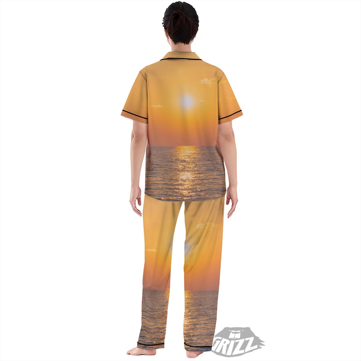 Horizon Sunrise Print Women's Pajamas Set-grizzshop