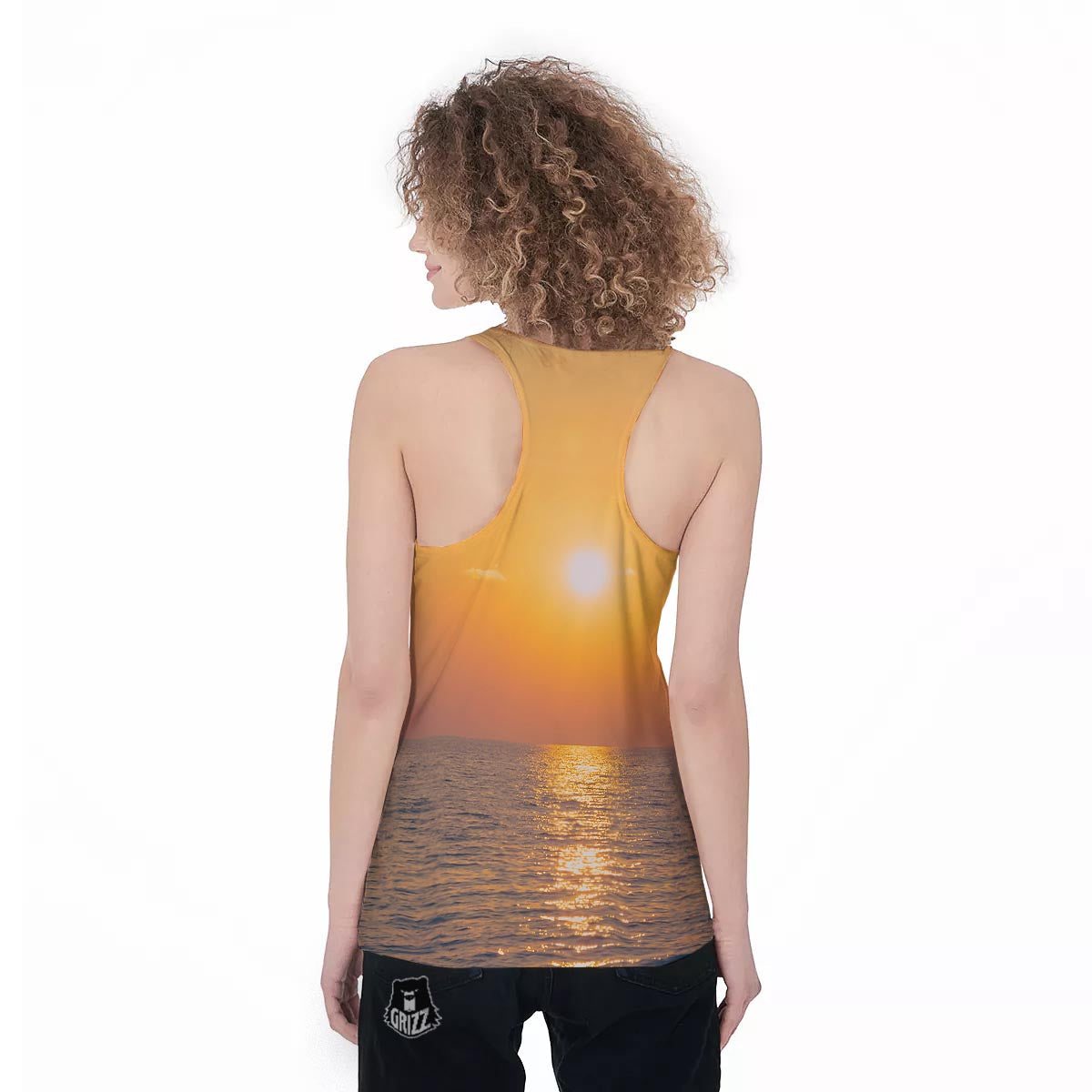Horizon Sunrise Print Women's Racerback Tank Top-grizzshop