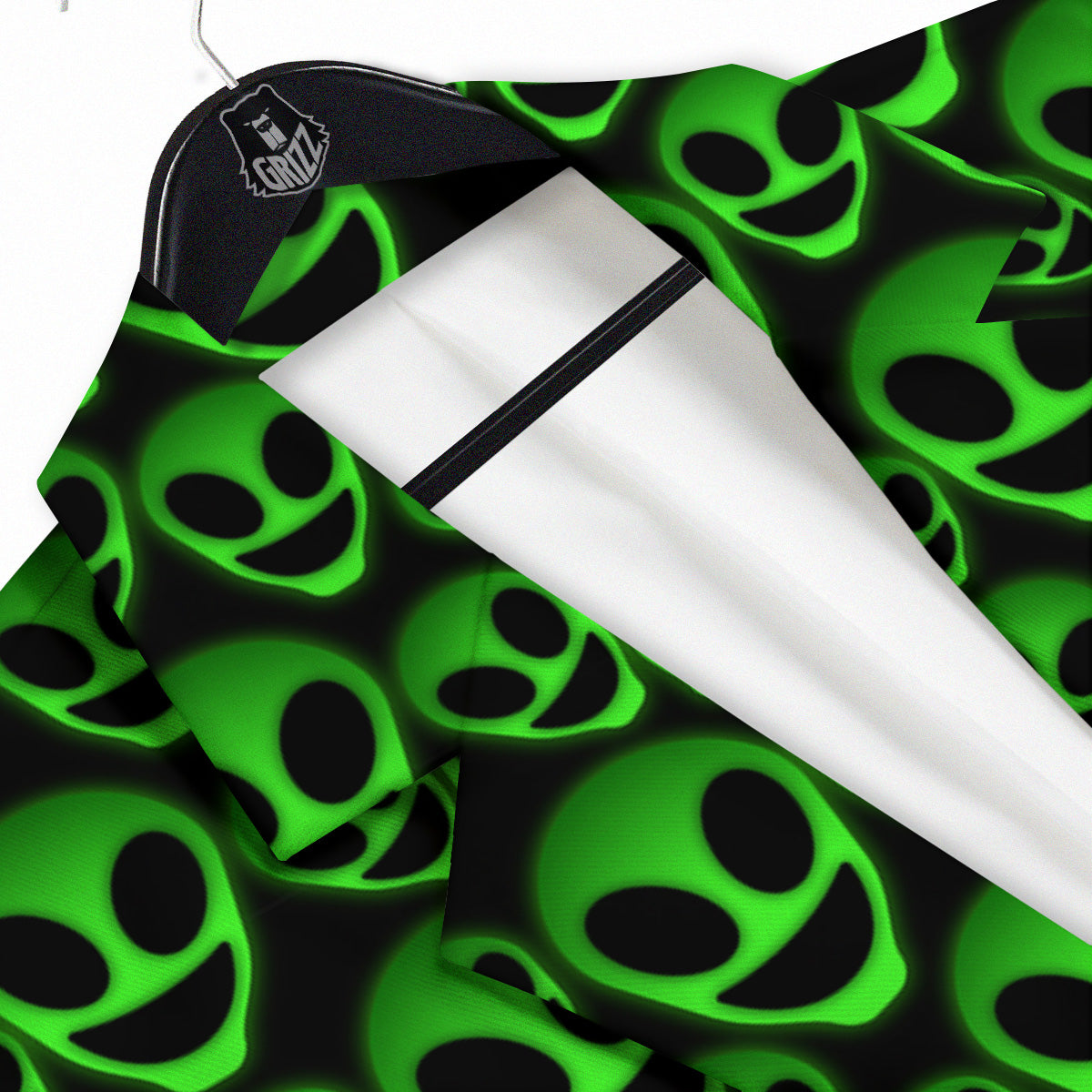 Horror Alien Green Neon Print Pattern Men's Sport Coat-grizzshop