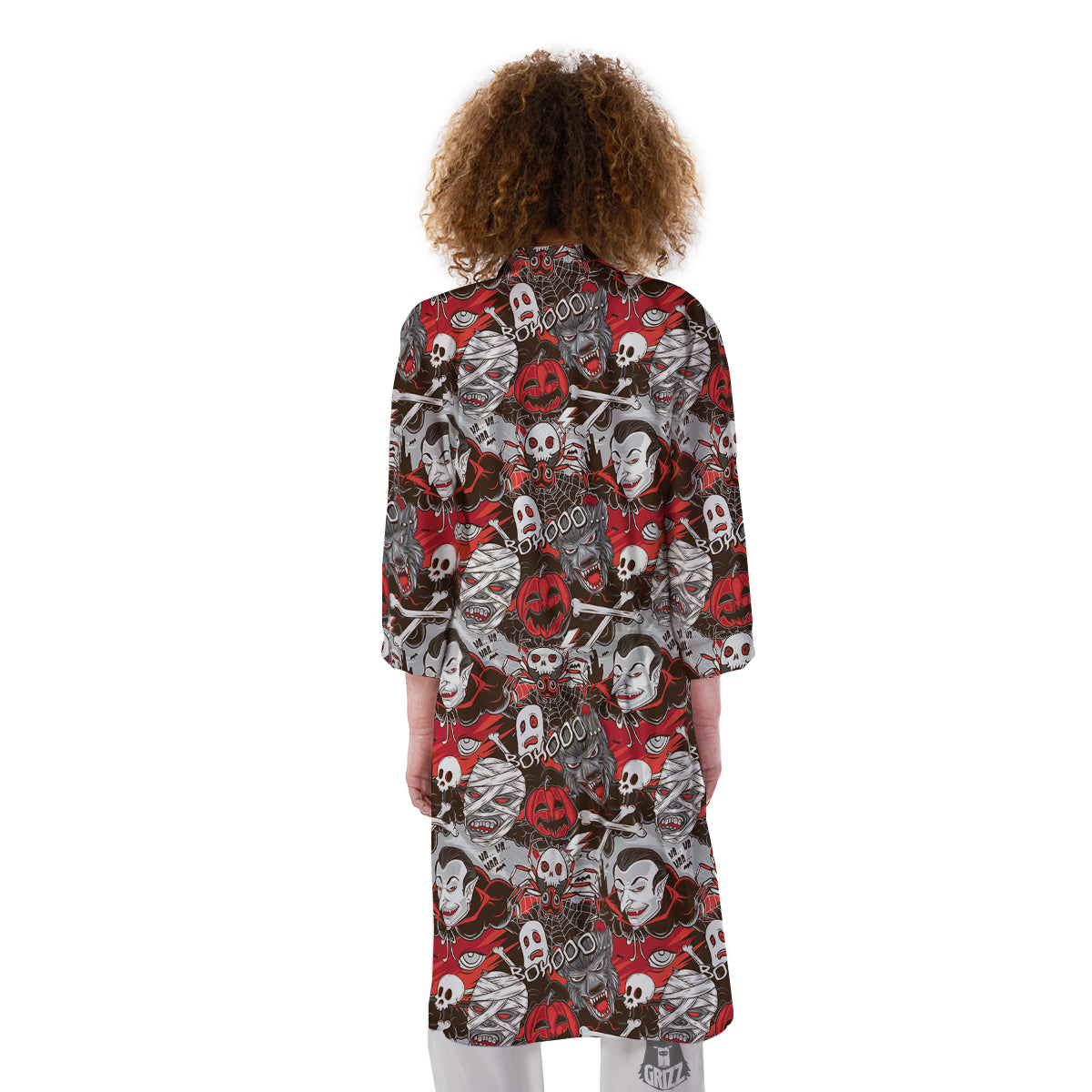 Horror Monsters Halloween Print Pattern Kimono-grizzshop