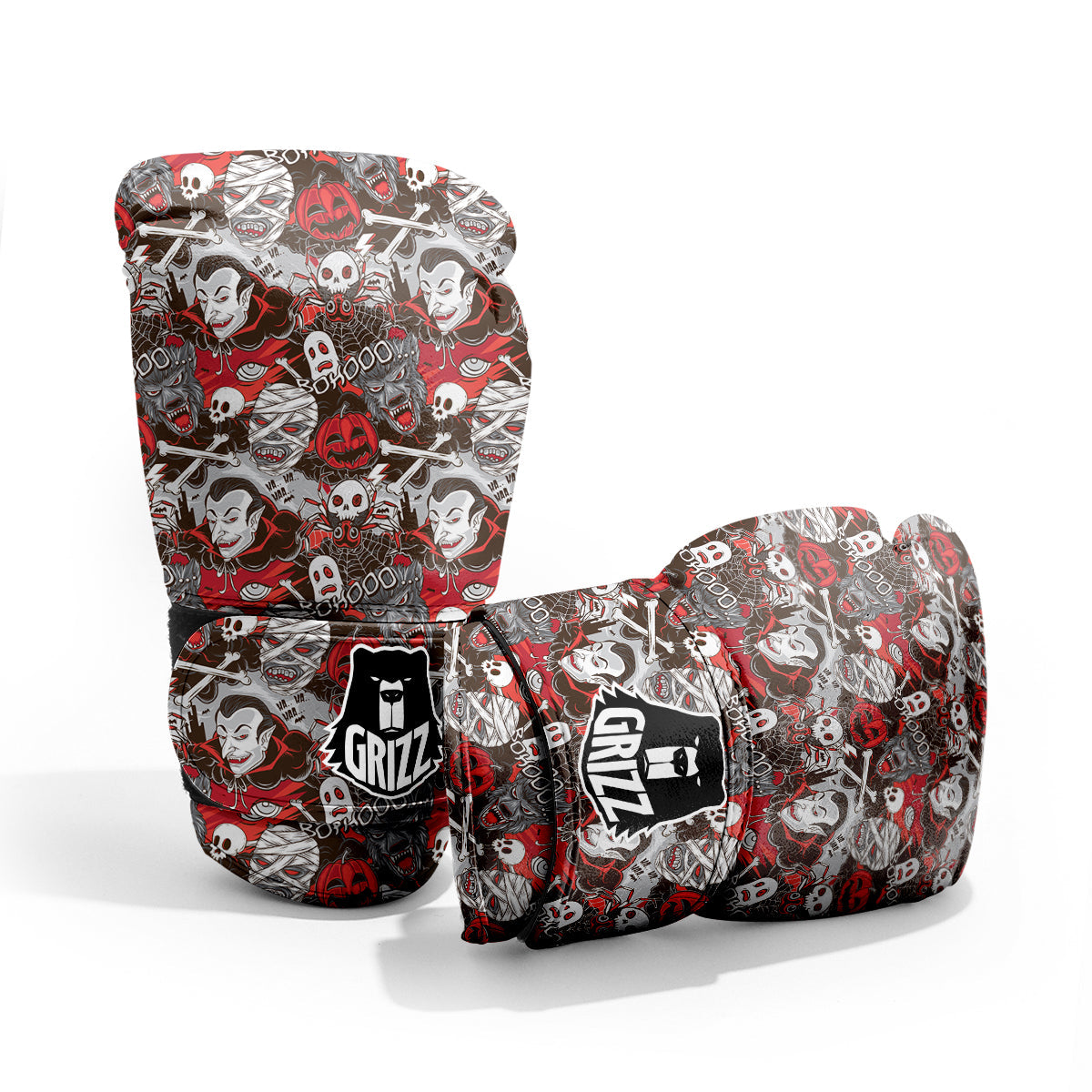 Horror Monsters Halloween Print Pattern Pro Boxing Glove
