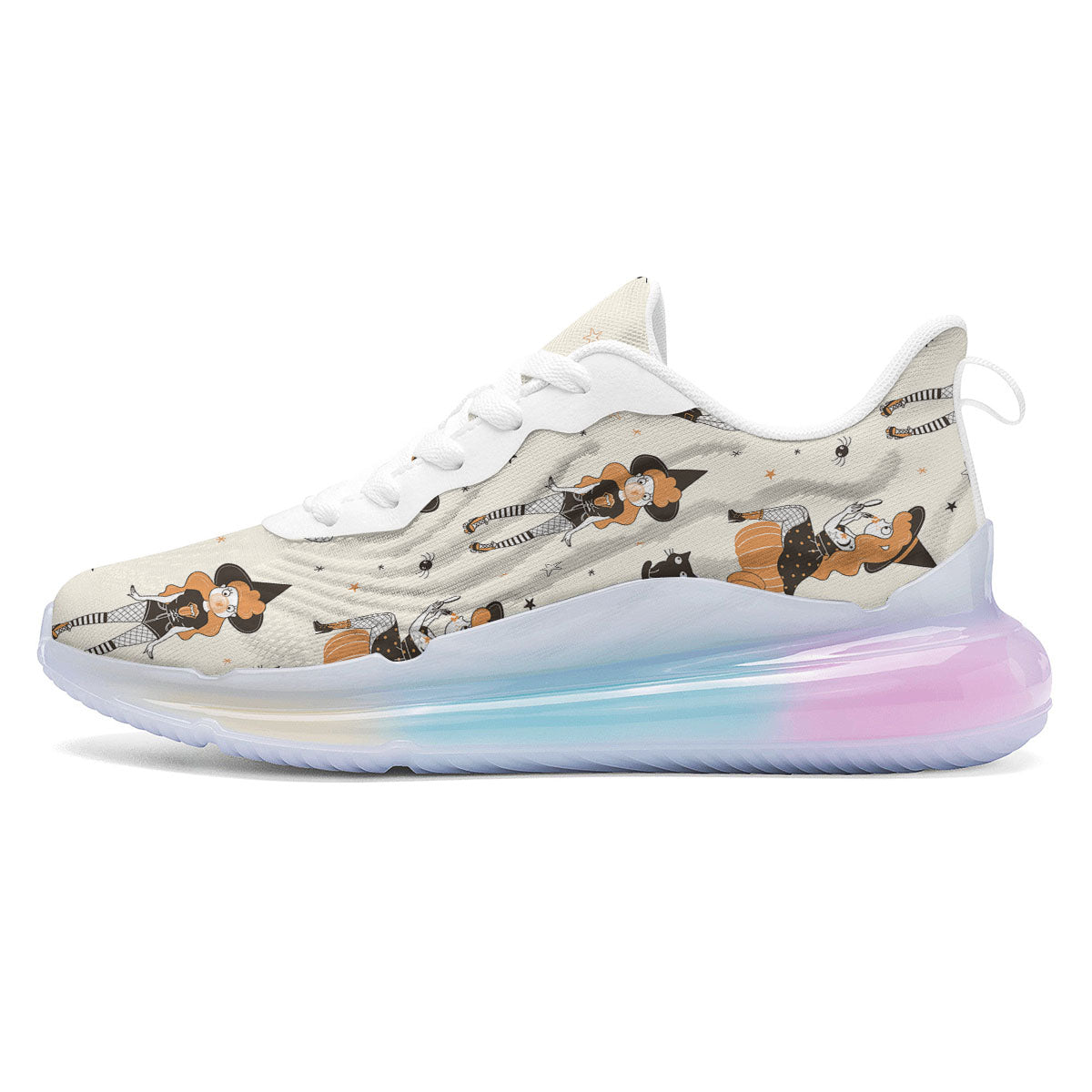 Horror Witch Black And Red Print Pattern Running Sneakers-grizzshop