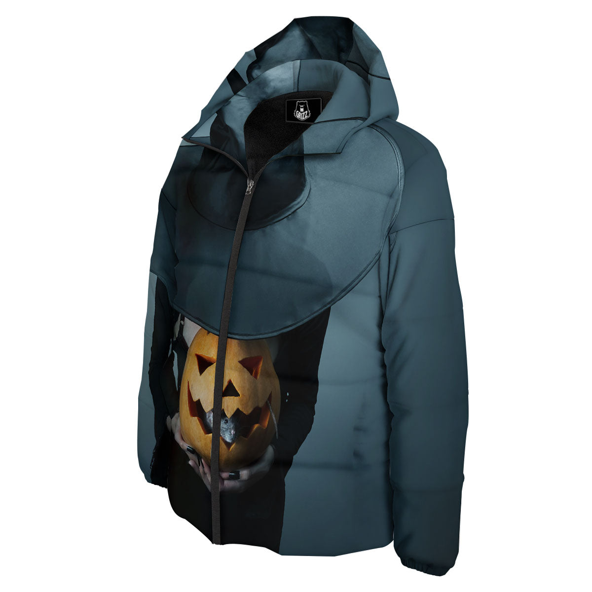 Horror Witch Halloween Print Down Jacket-grizzshop