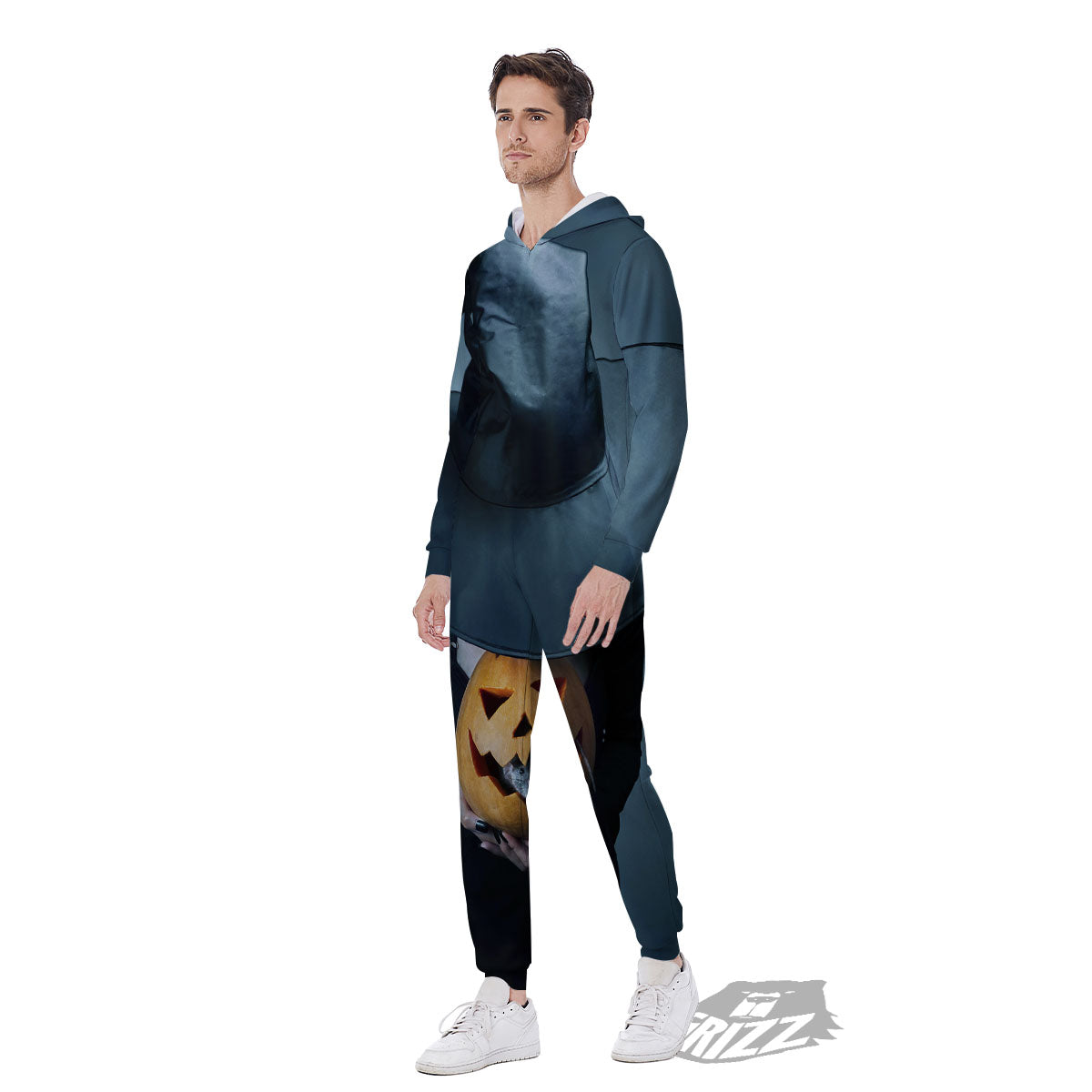 Horror Witch Halloween Print Men's Jumpsuit-grizzshop