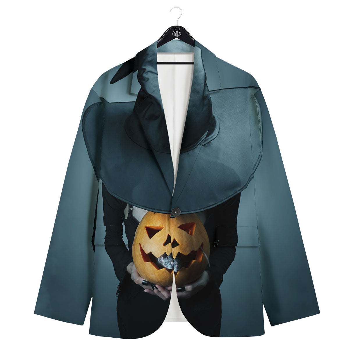 Horror Witch Halloween Print Men's Sport Coat-grizzshop
