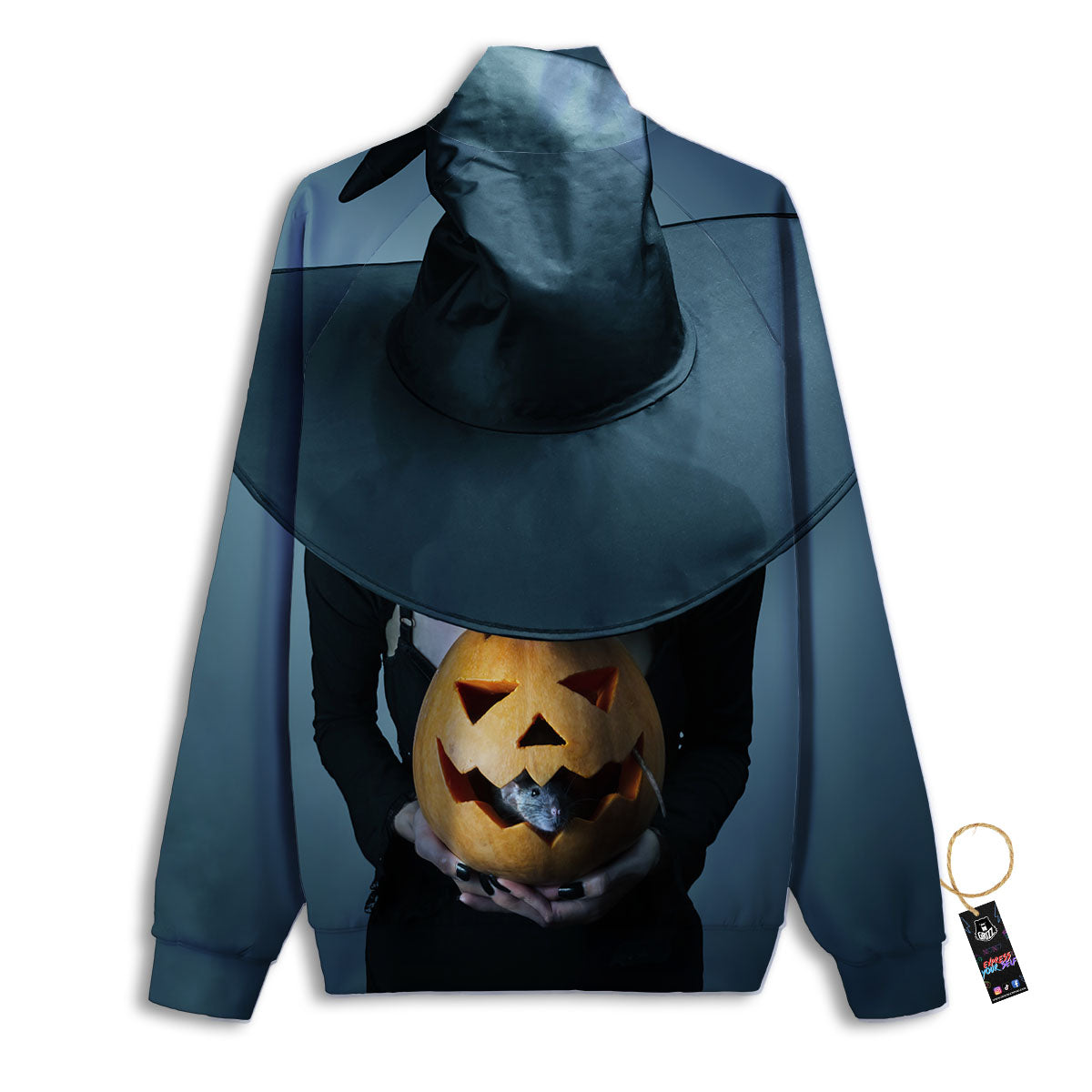 Horror Witch Halloween Print Track Jacket-grizzshop
