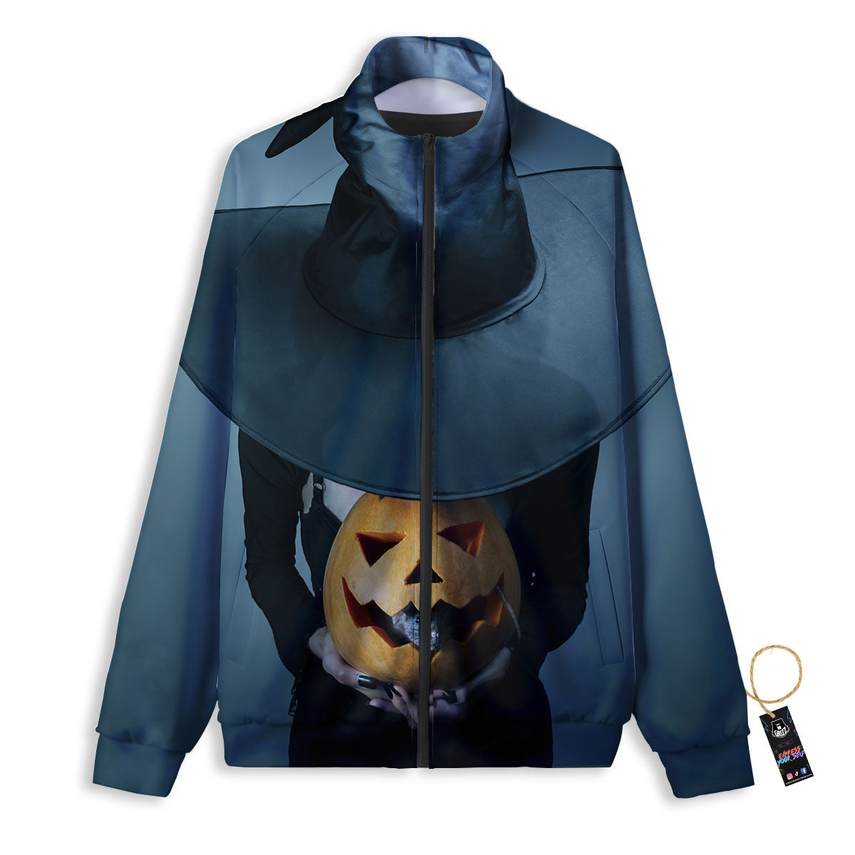 Horror Witch Halloween Print Track Jacket-grizzshop