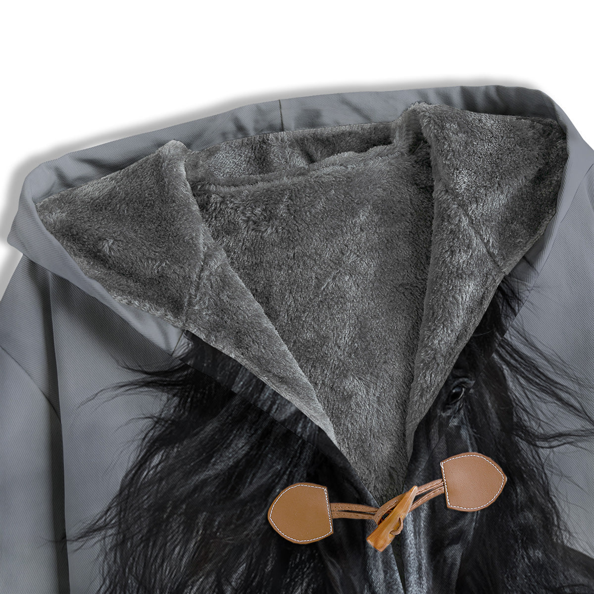 Horse Black Stallion Print Men's Windbreaker Jacket-grizzshop