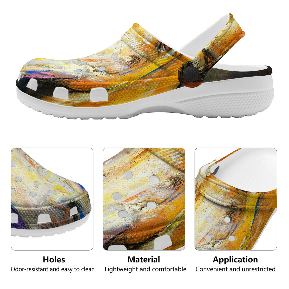 Horse Painting Colorful Print Clog-grizzshop