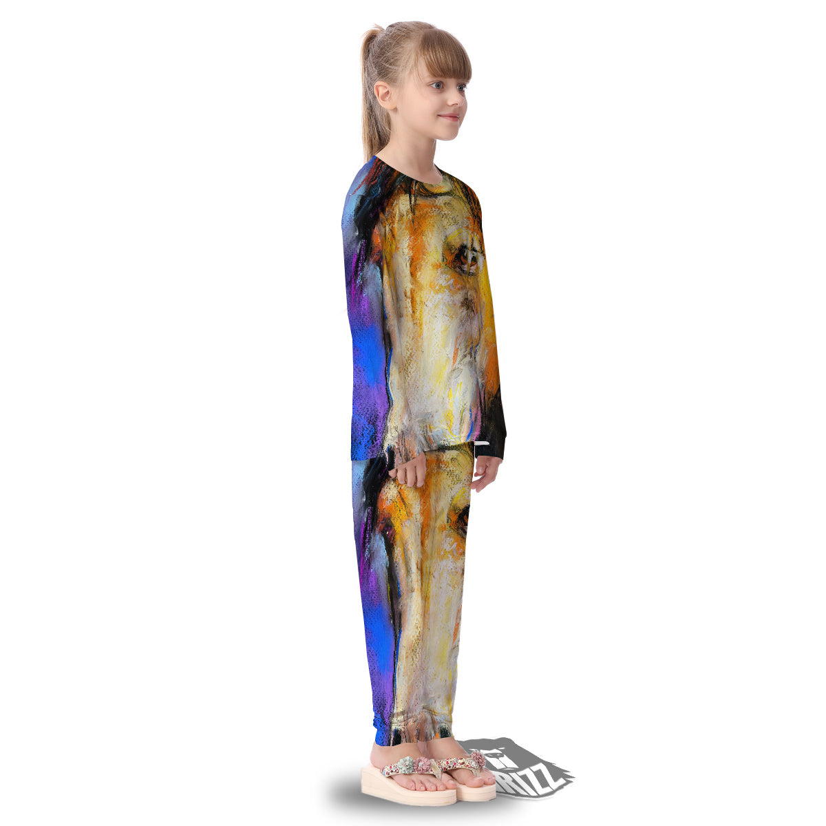 Horse Painting Colorful Print Kid's Pajamas-grizzshop