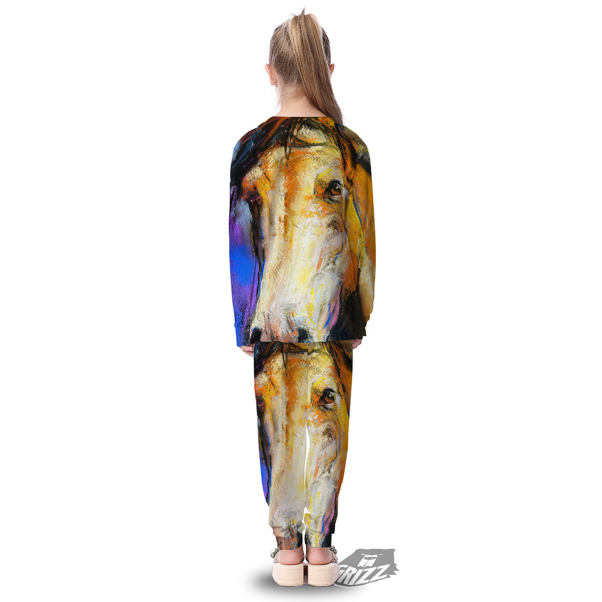 Horse Painting Colorful Print Kid's Pajamas-grizzshop