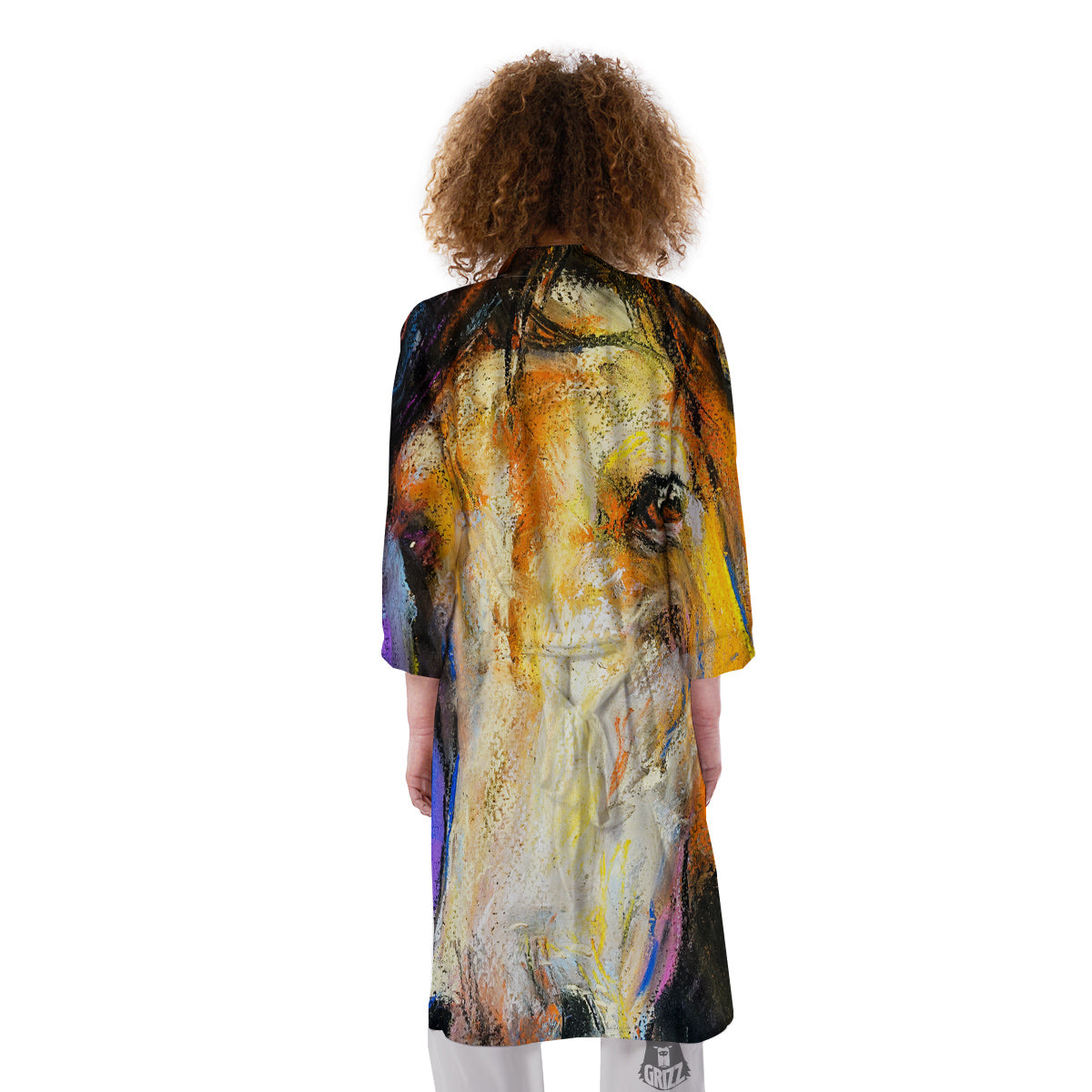 Horse Painting Colorful Print Kimono-grizzshop