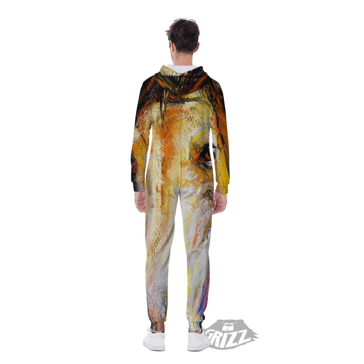Horse Painting Colorful Print Men's Jumpsuit-grizzshop