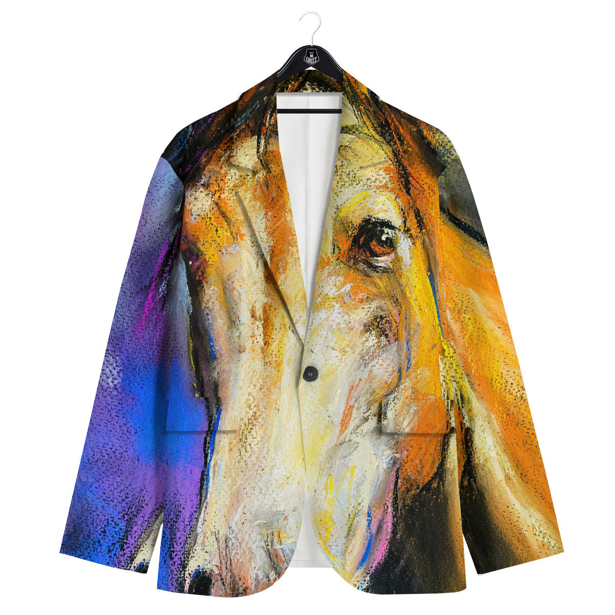 Horse Painting Colorful Print Men's Sport Coat-grizzshop
