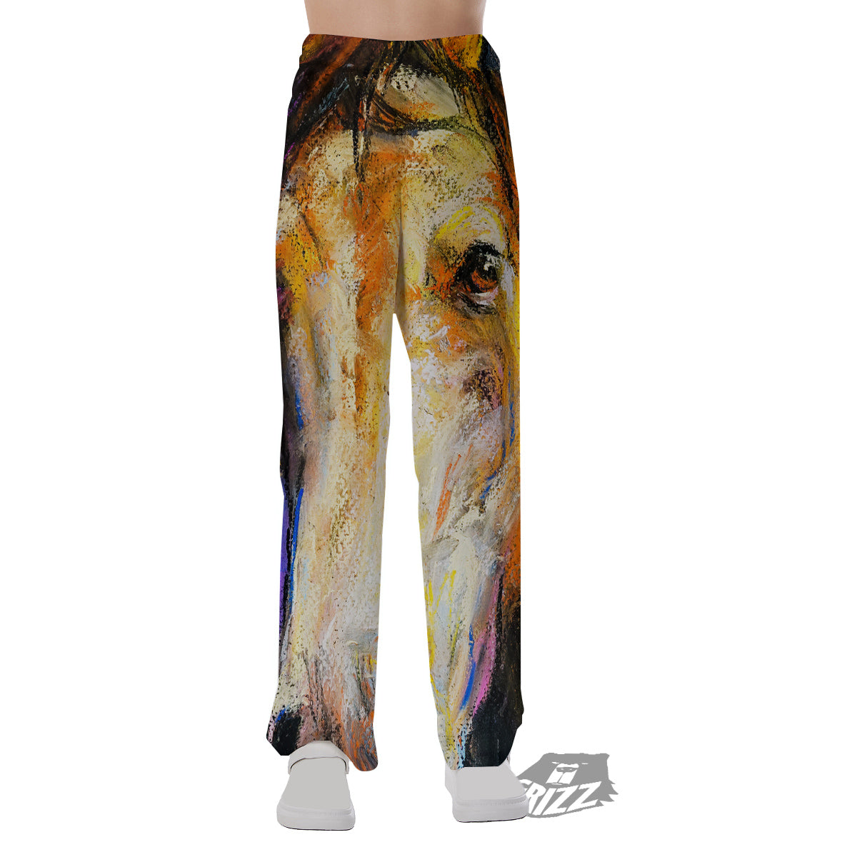Horse Painting Colorful Print Pajama Pants-grizzshop