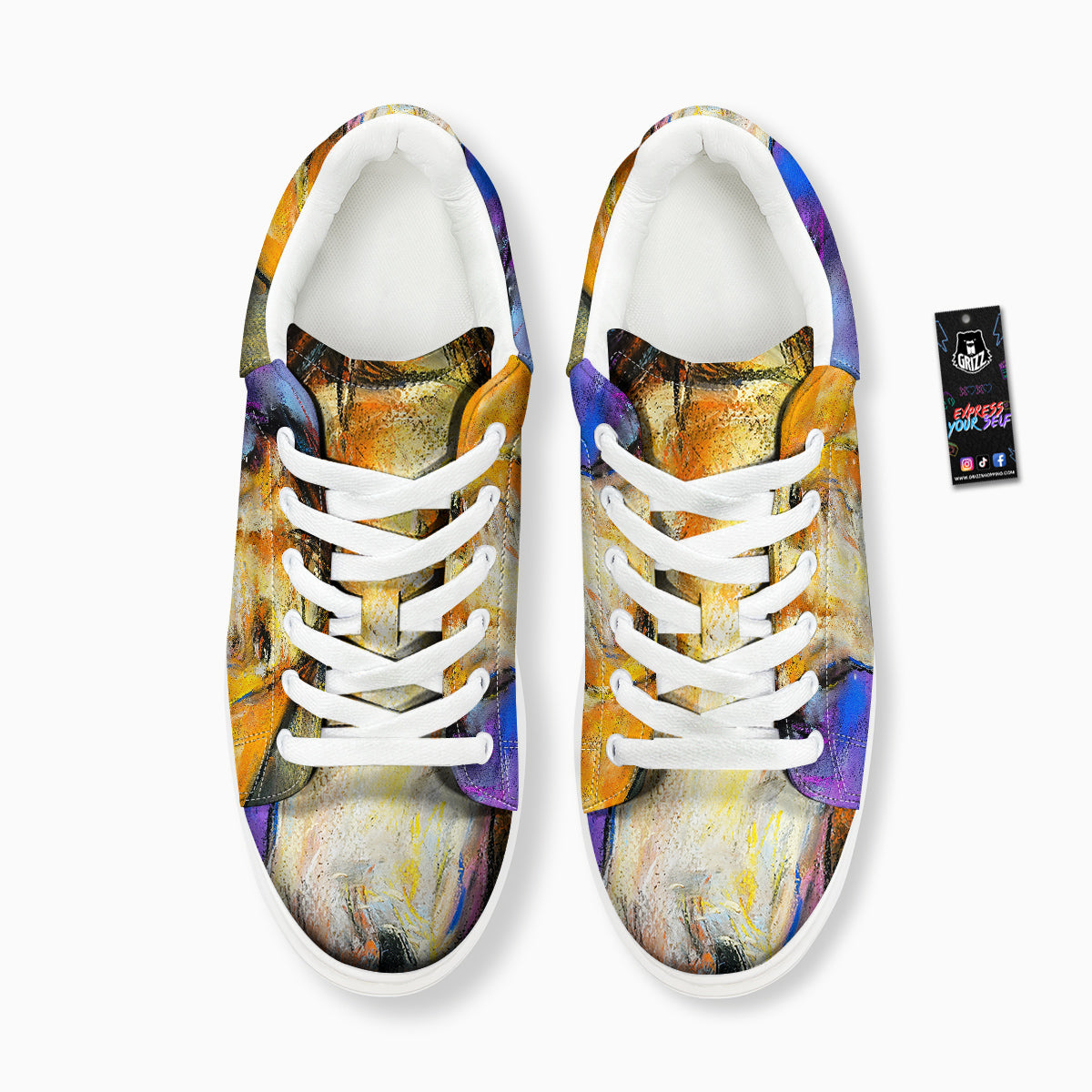 Horse Painting Colorful Print Platform Shoes-grizzshop