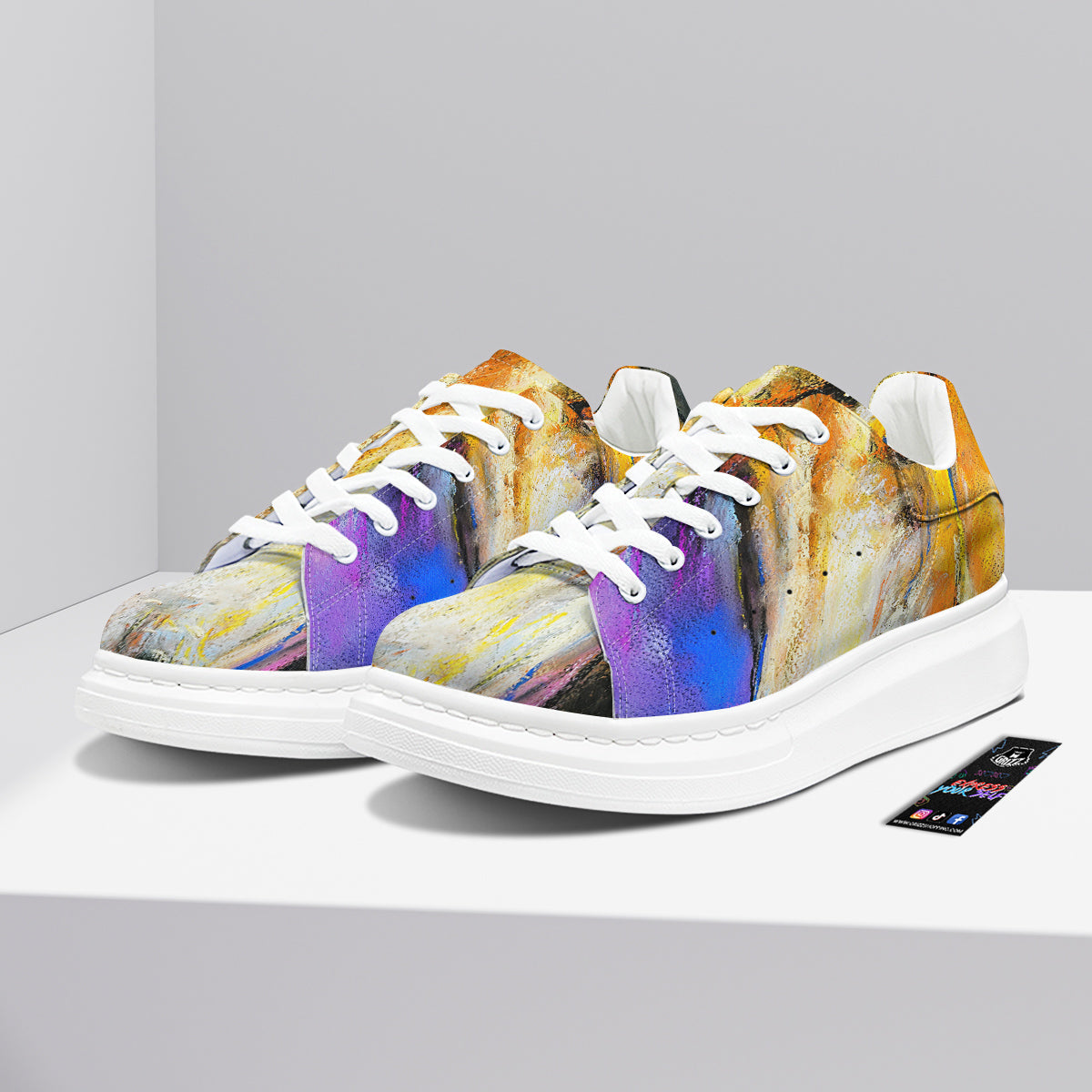Horse Painting Colorful Print Platform Shoes-grizzshop